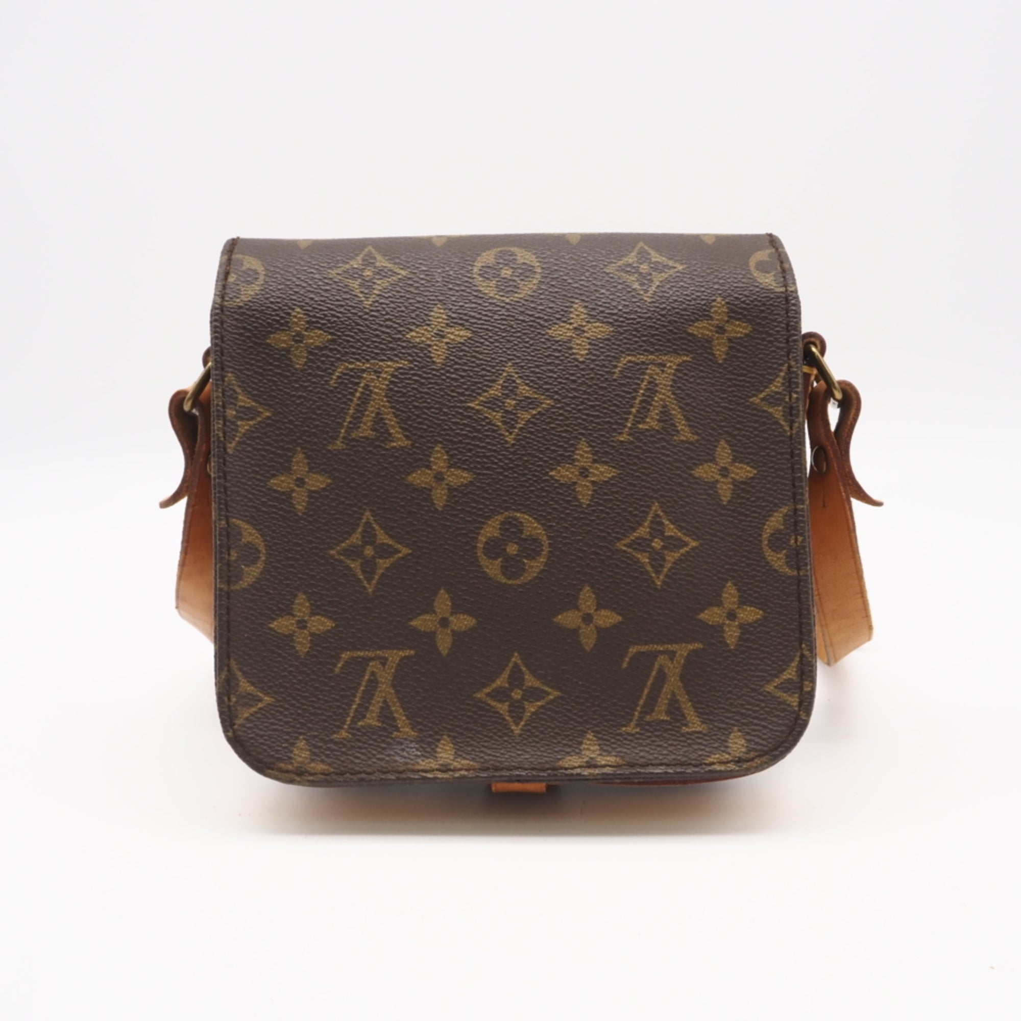 Louis Vuitton Monogram Beige Brown Coated Canvas Leather Shoulder Bag (Pre-Owned)