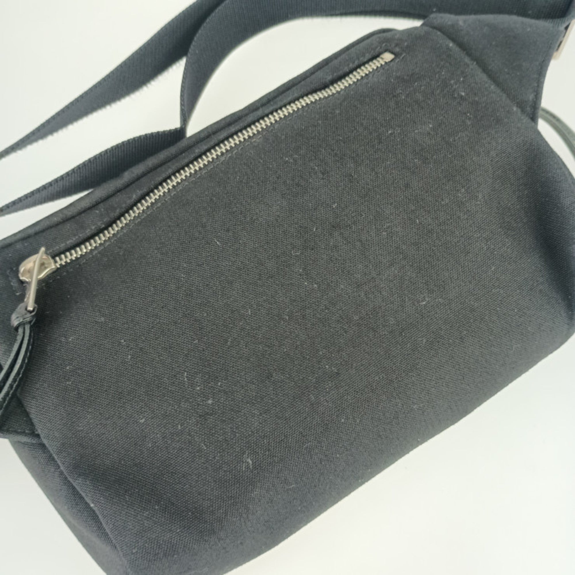 Yves Saint Laurent Black Canvas Leather Fanny Pack (Pre-Owned)