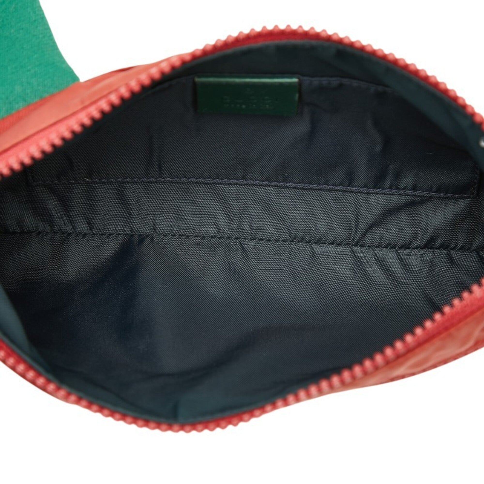 Gucci Green Red Color Nylon Shoulder Bag Sling Bag (Pre-Owned)