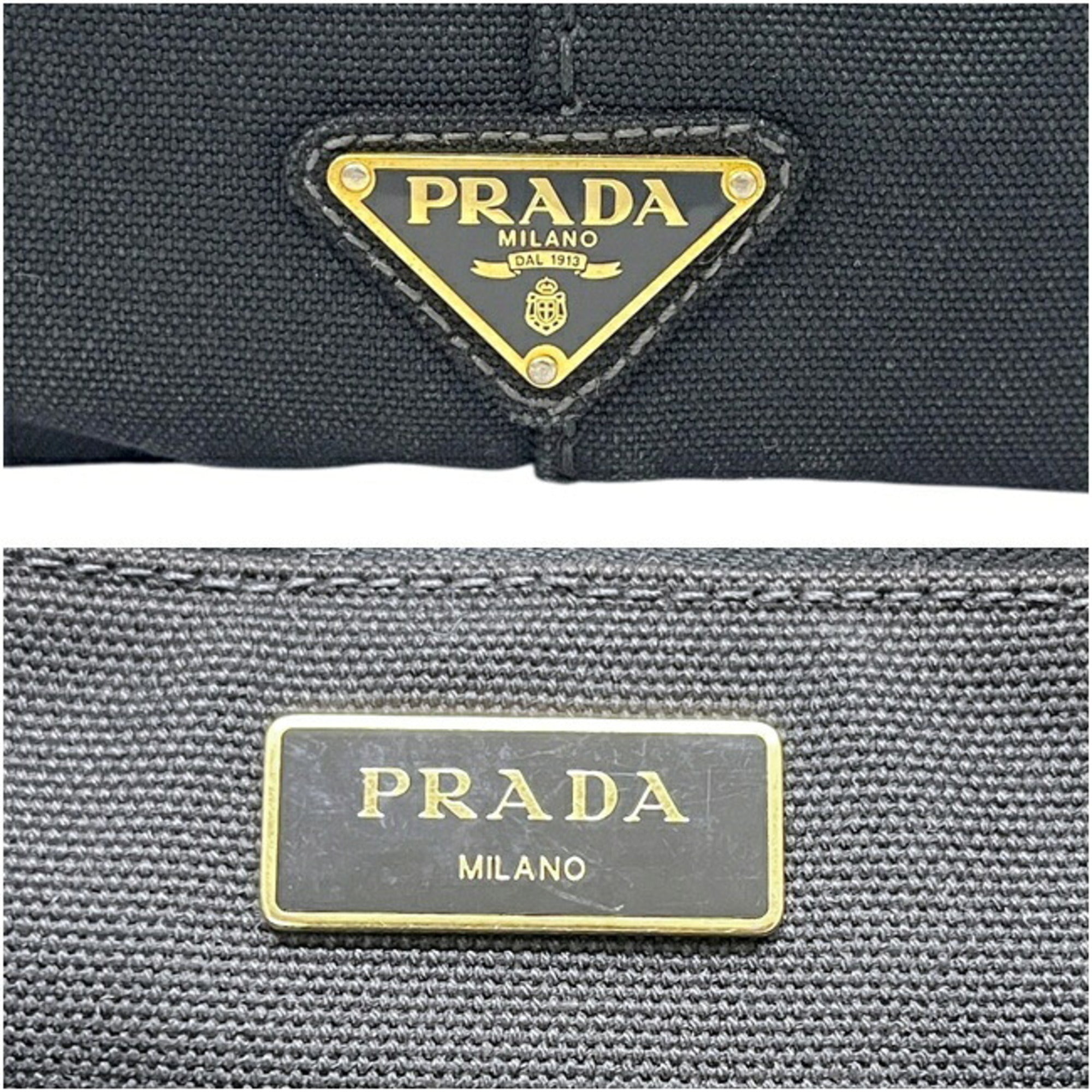 Prada Black Canvas Tote Bag (Pre-Owned)