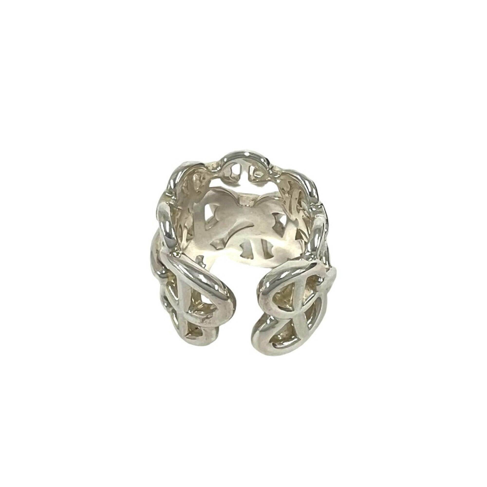 Hermes Silver Silver 925 Band Ring (Pre-Owned)