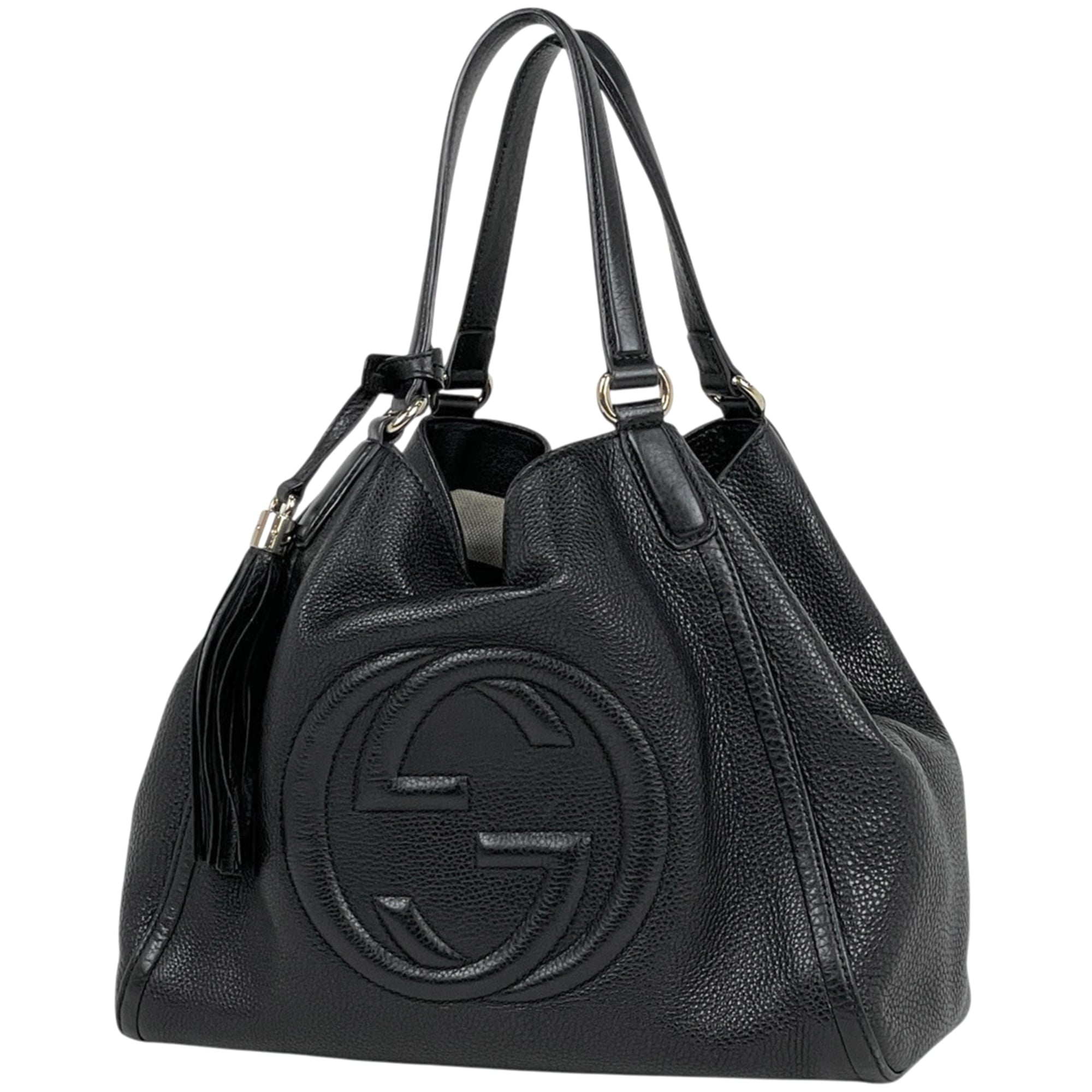 Gucci Black Leather Tote Bag (Pre-Owned)