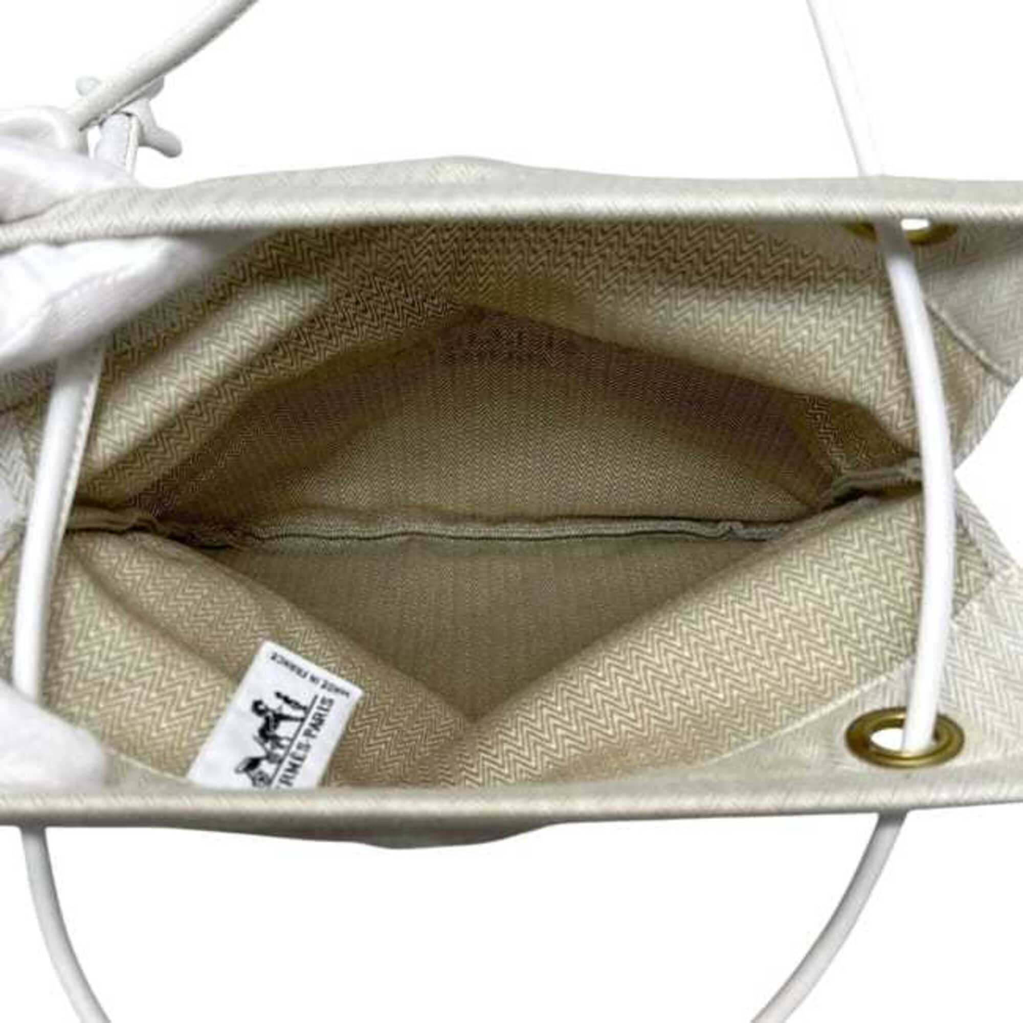 Hermes Beige Natural White Cotton 100% Shoulder Bag Tote Bag (Pre-Owned)