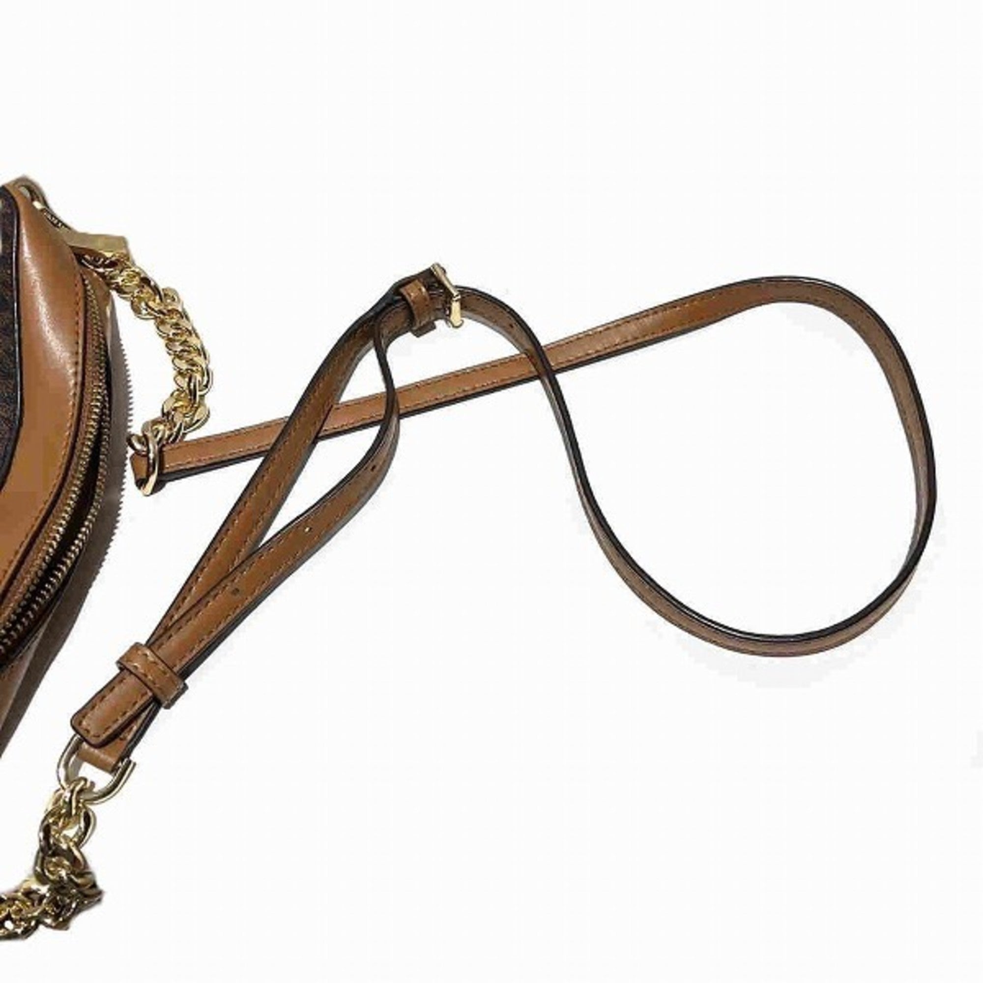 Michael Kors Brown Coated Canvas Leather Shoulder Bag (Pre-Owned)