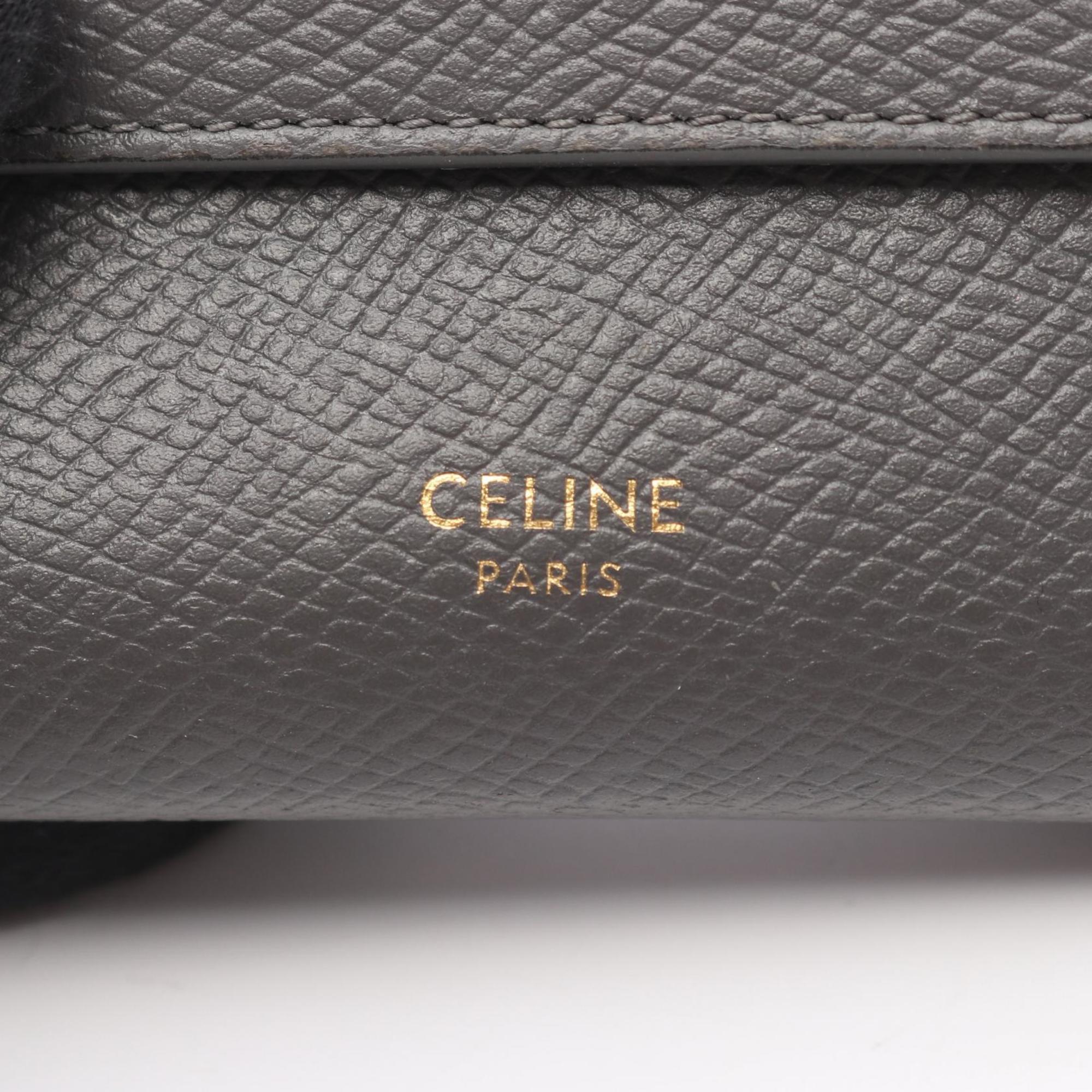 Celine Gray Leather Wallet (Tri-Fold) (Pre-Owned)