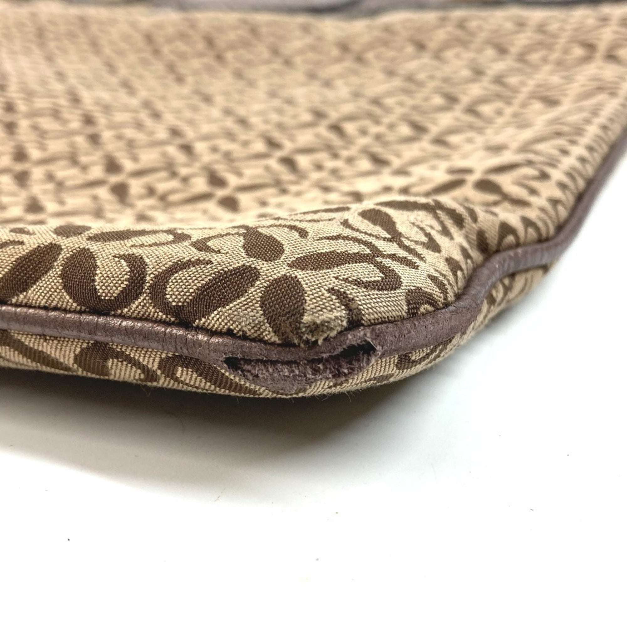 Loewe Brown Leather Canvas Shoulder Bag Tote Bag (Pre-Owned)