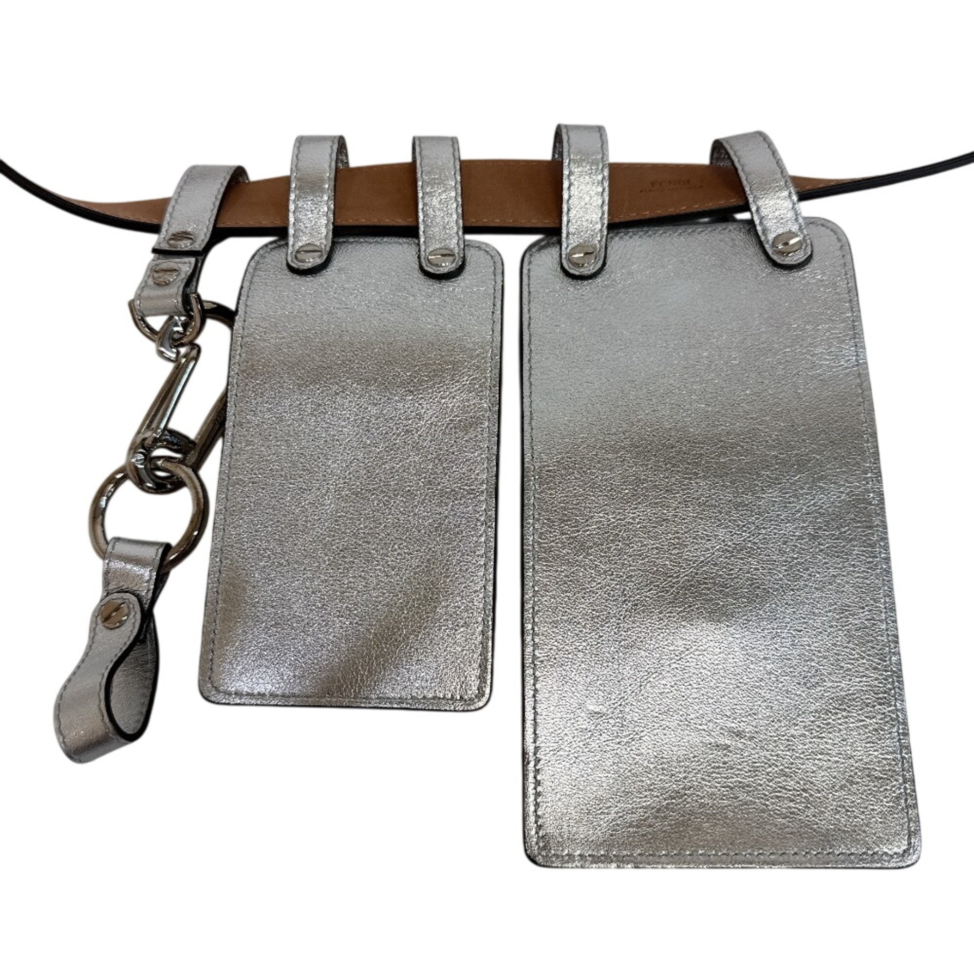 Fendi Silver Leather Fanny Pack (Pre-Owned)