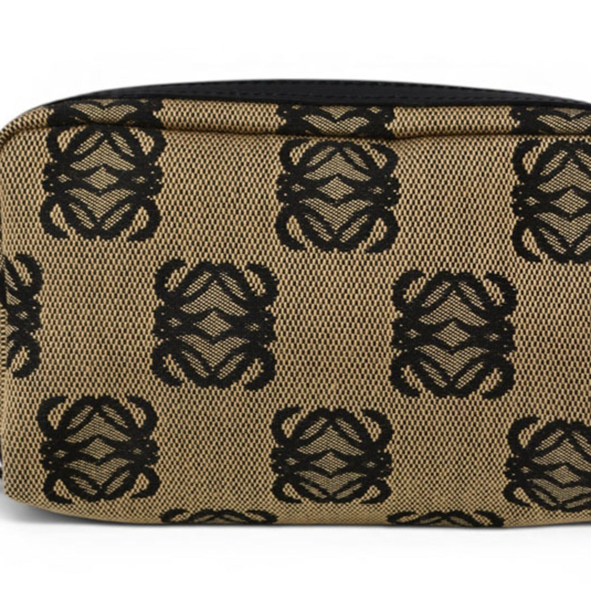 Loewe Beige Black Canvas Pouch (Pre-Owned)