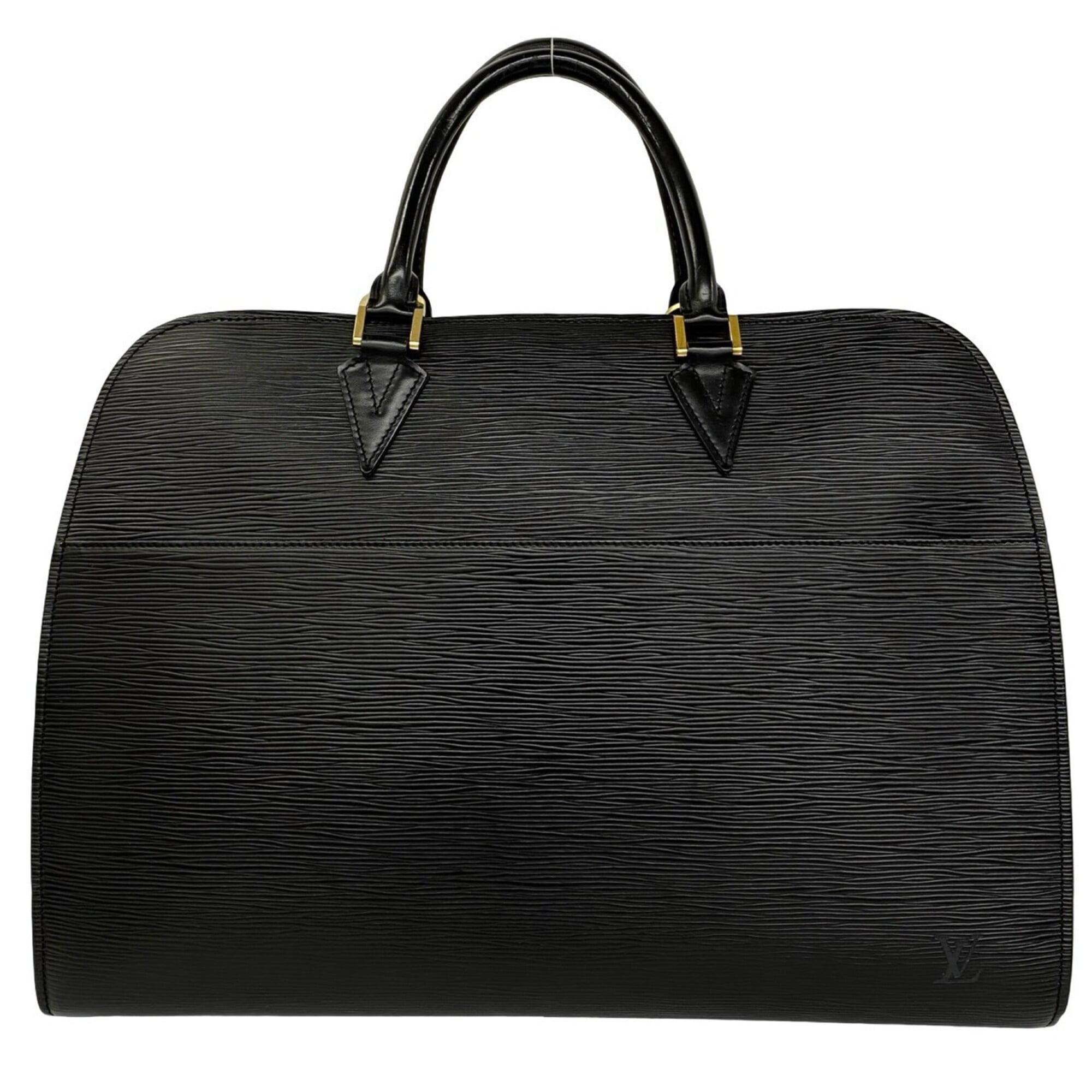 Louis Vuitton Black Leather Briefcase Handbag (Pre-Owned)