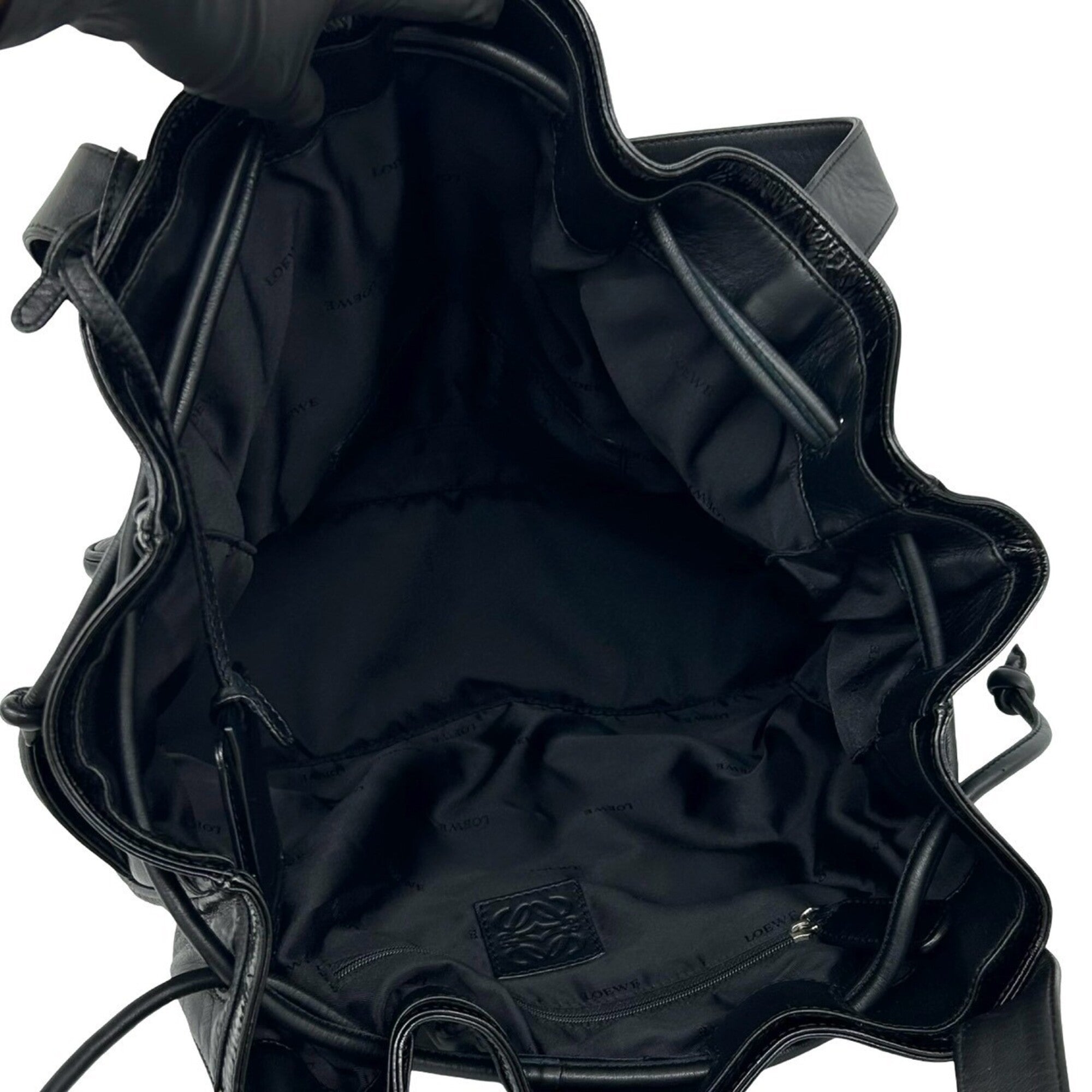 Loewe Black Leather Handbag Shoulder Bag Tote Bag (Pre-Owned)