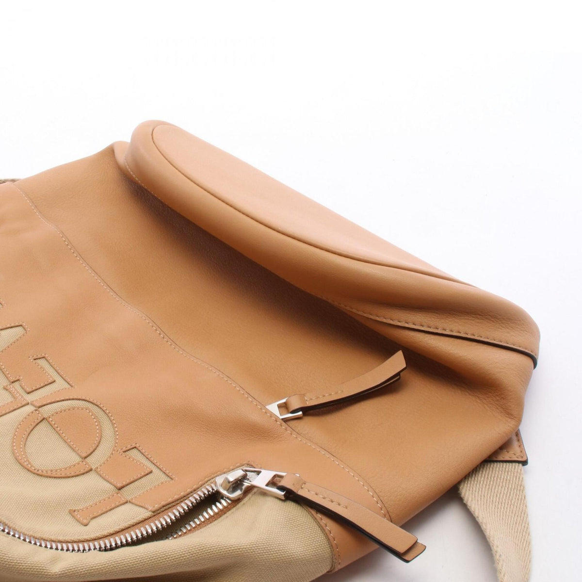 Loewe Beige Brown Canvas Leather Backpack Handbag (Pre-Owned)