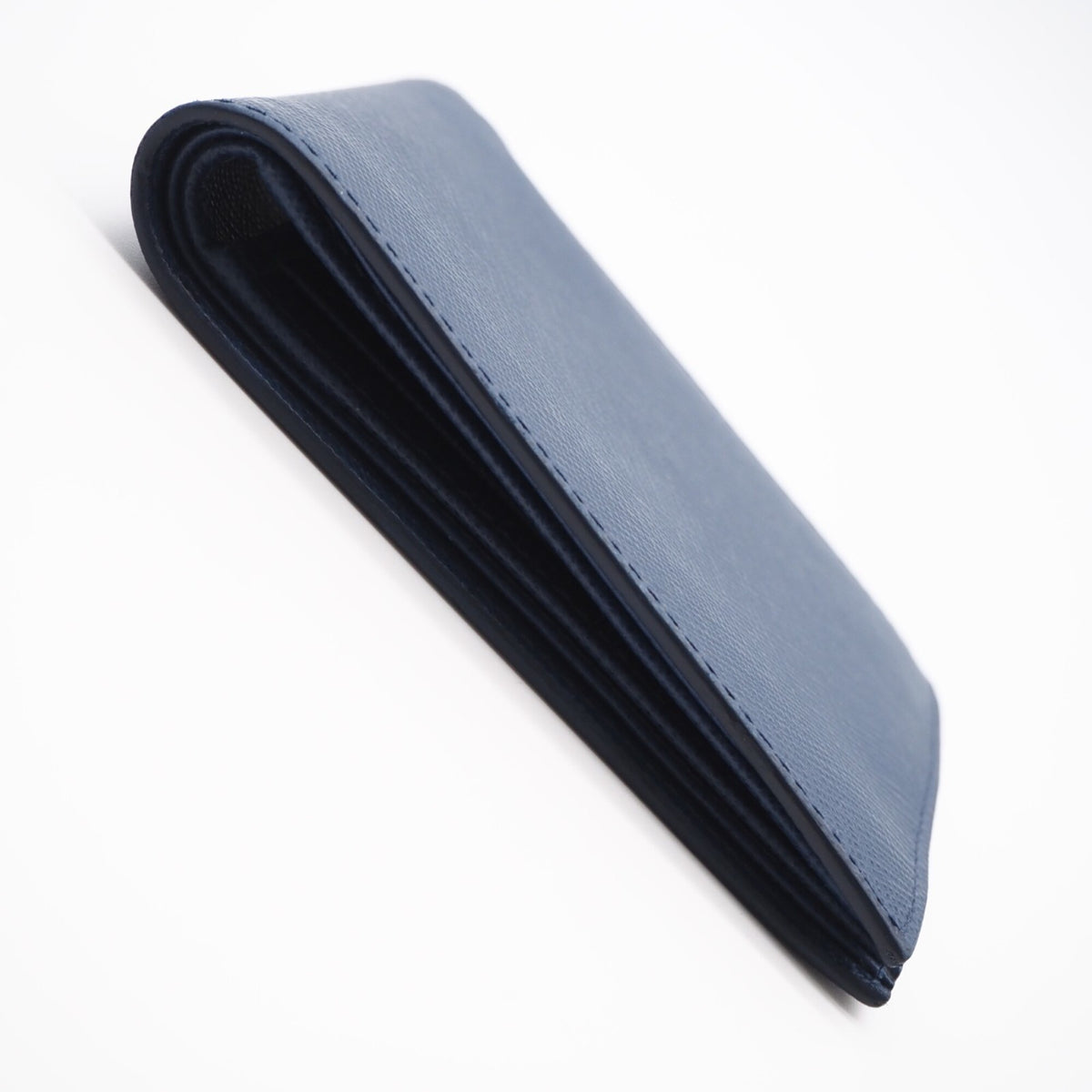 Prada Saffiano Blue Leather Bill Wallet (Bi-Fold) (Pre-Owned)