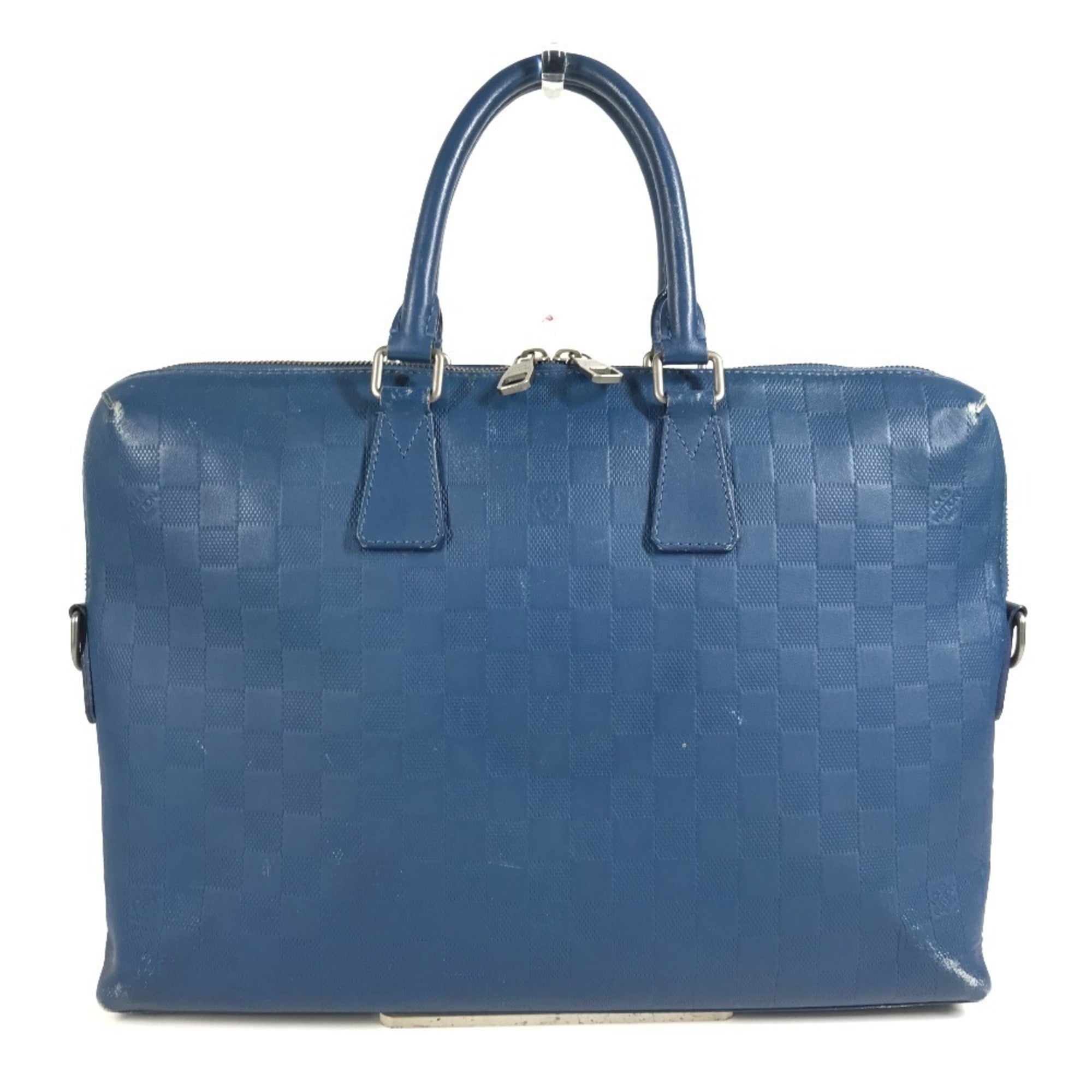Louis Vuitton Blue Damier Infini Leather Briefcase Handbag (Pre-Owned)