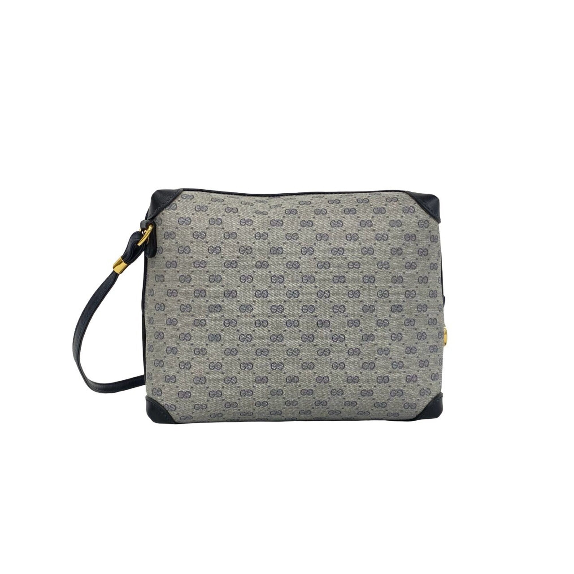 Gucci Navy Leather Pvc Shoulder Bag (Pre-Owned)