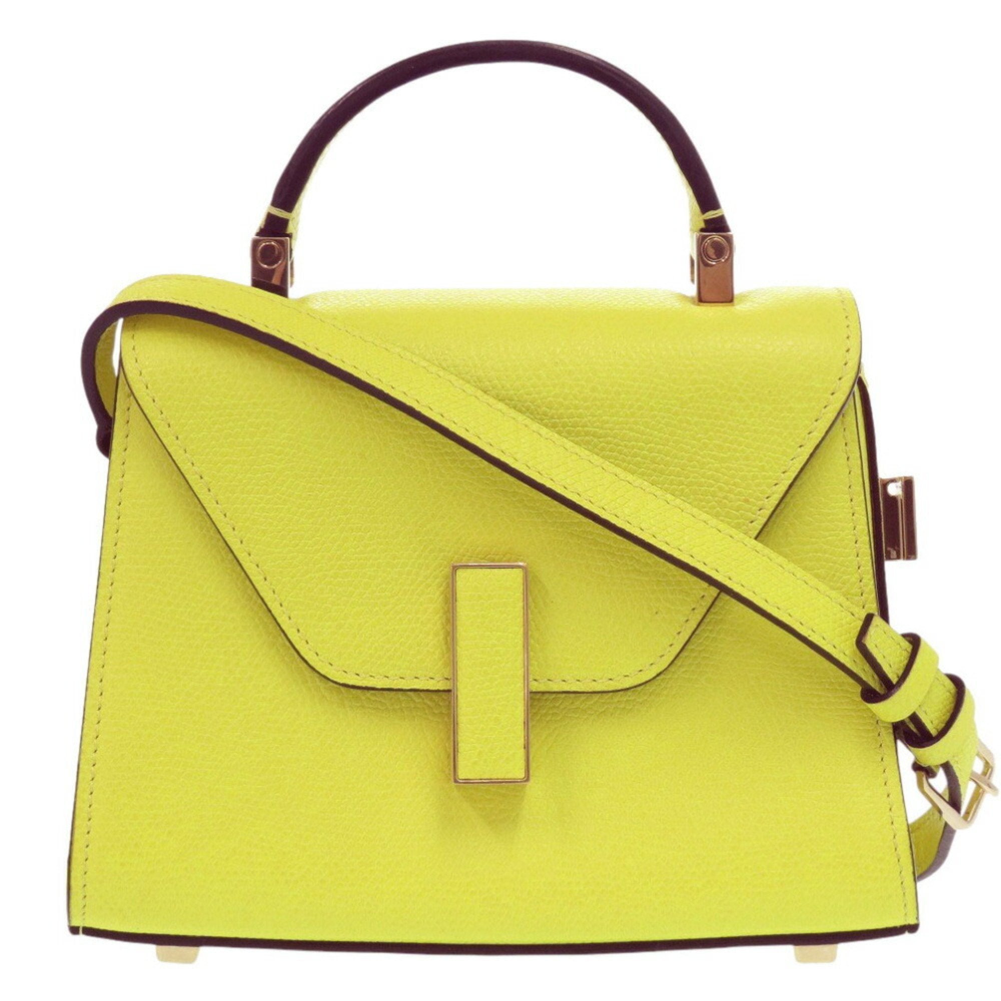 Valextra Yellow Leather Handbag (Pre-Owned)