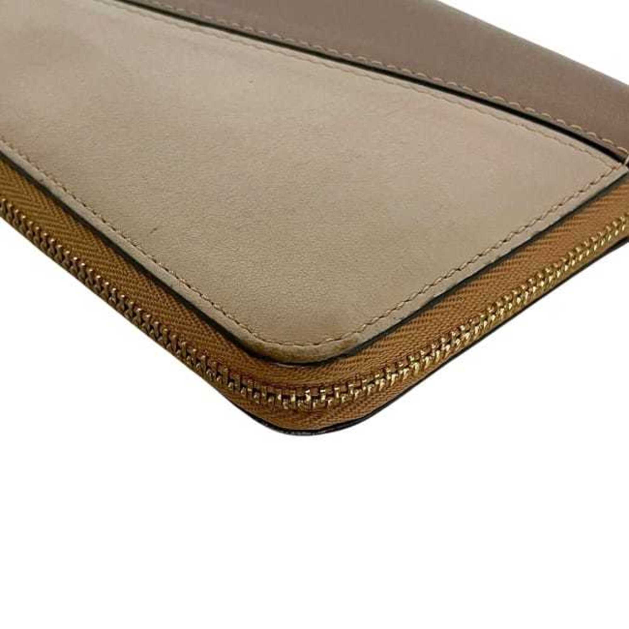 Loewe Brown Leather Long Wallet (Bi-Fold) (Pre-Owned)