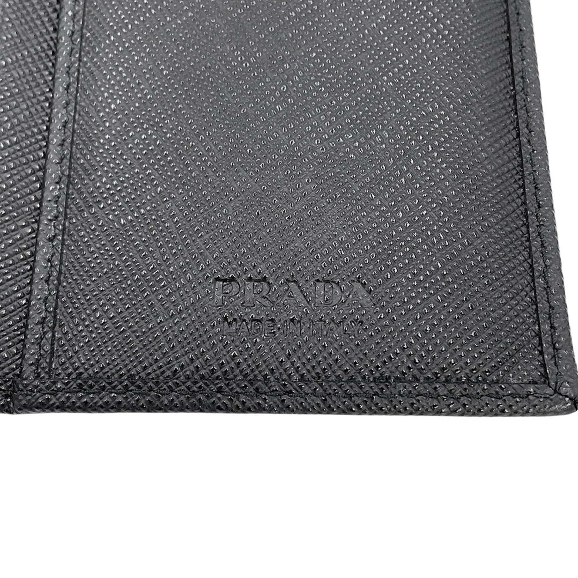 Prada Black Saffiano Leather Long Wallet (Bi-Fold) (Pre-Owned)