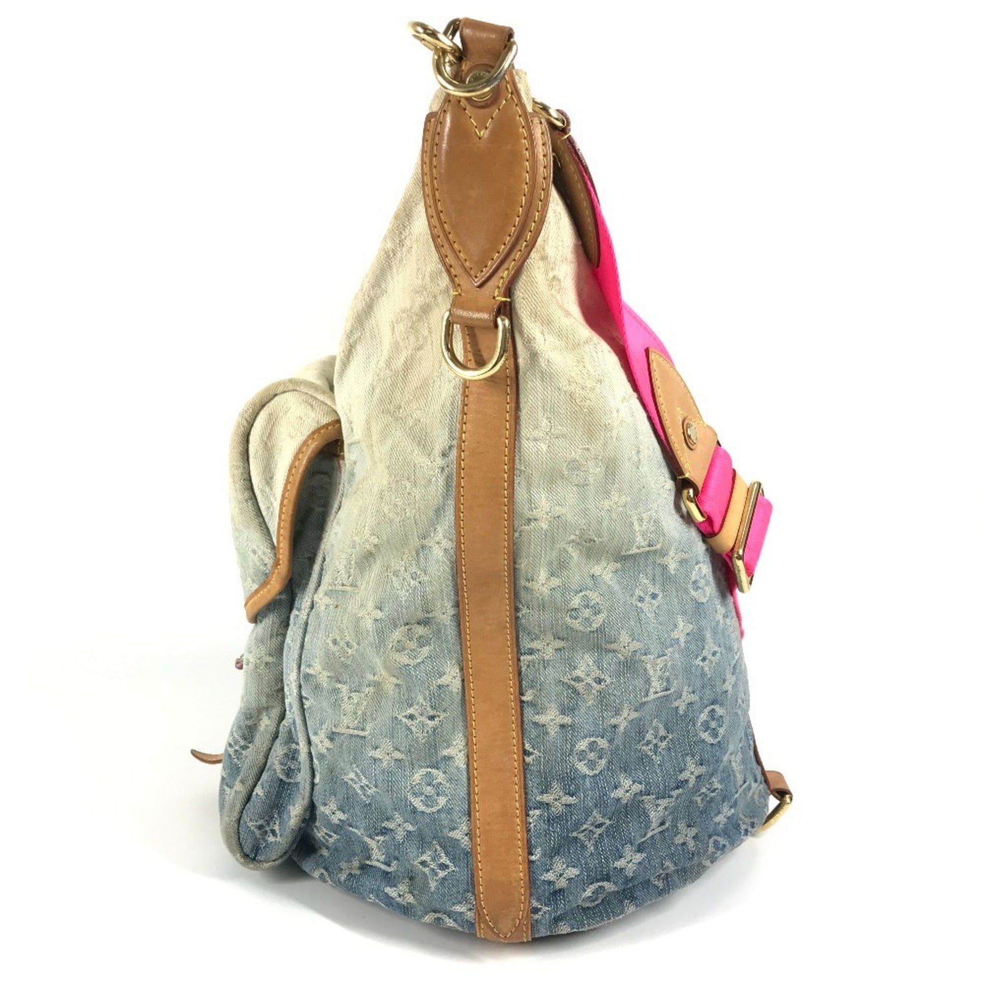 Louis Vuitton Monogram Denim Blue Pink Monogram Denim Shoulder Bag (Pre-Owned)