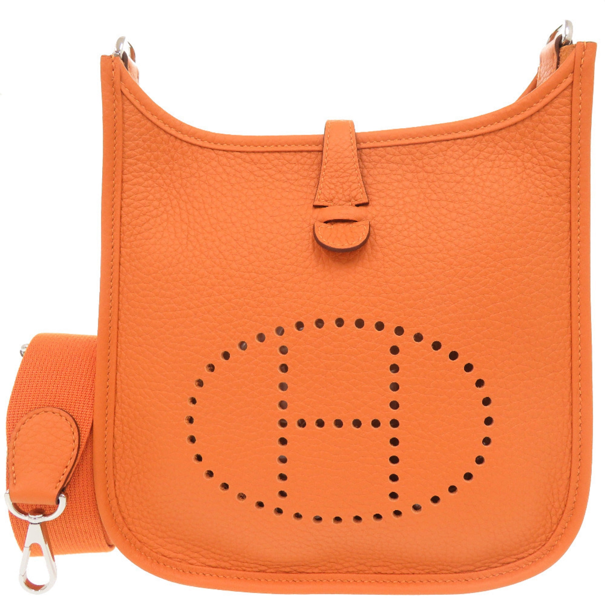 Hermes Orange Taurillon Clemence Leather Shoulder Bag (Pre-Owned)