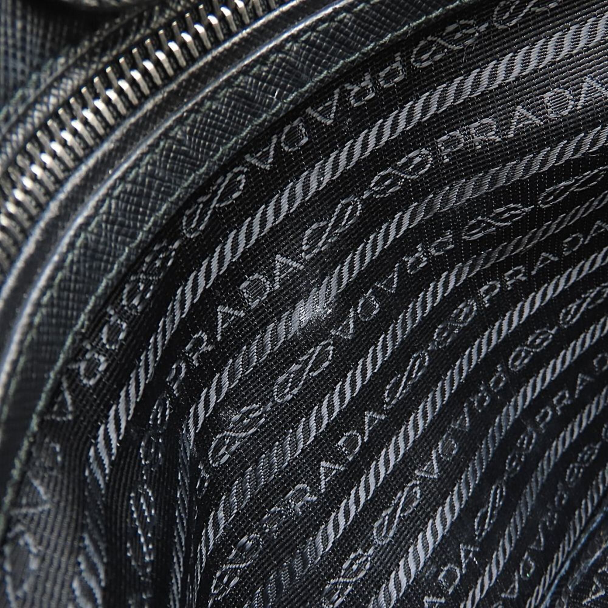 Prada Black Nylon Leather Tote Bag (Pre-Owned)