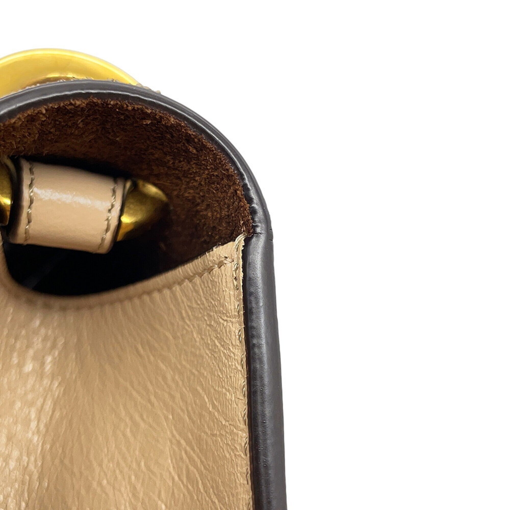 Fendi Beige Leather Handbag Shoulder Bag (Pre-Owned)