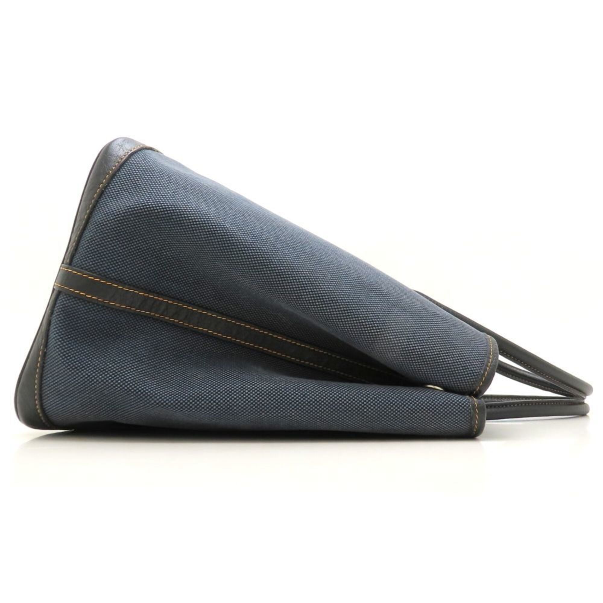 Hermes Blue Toile H Leather Tote Bag (Pre-Owned)
