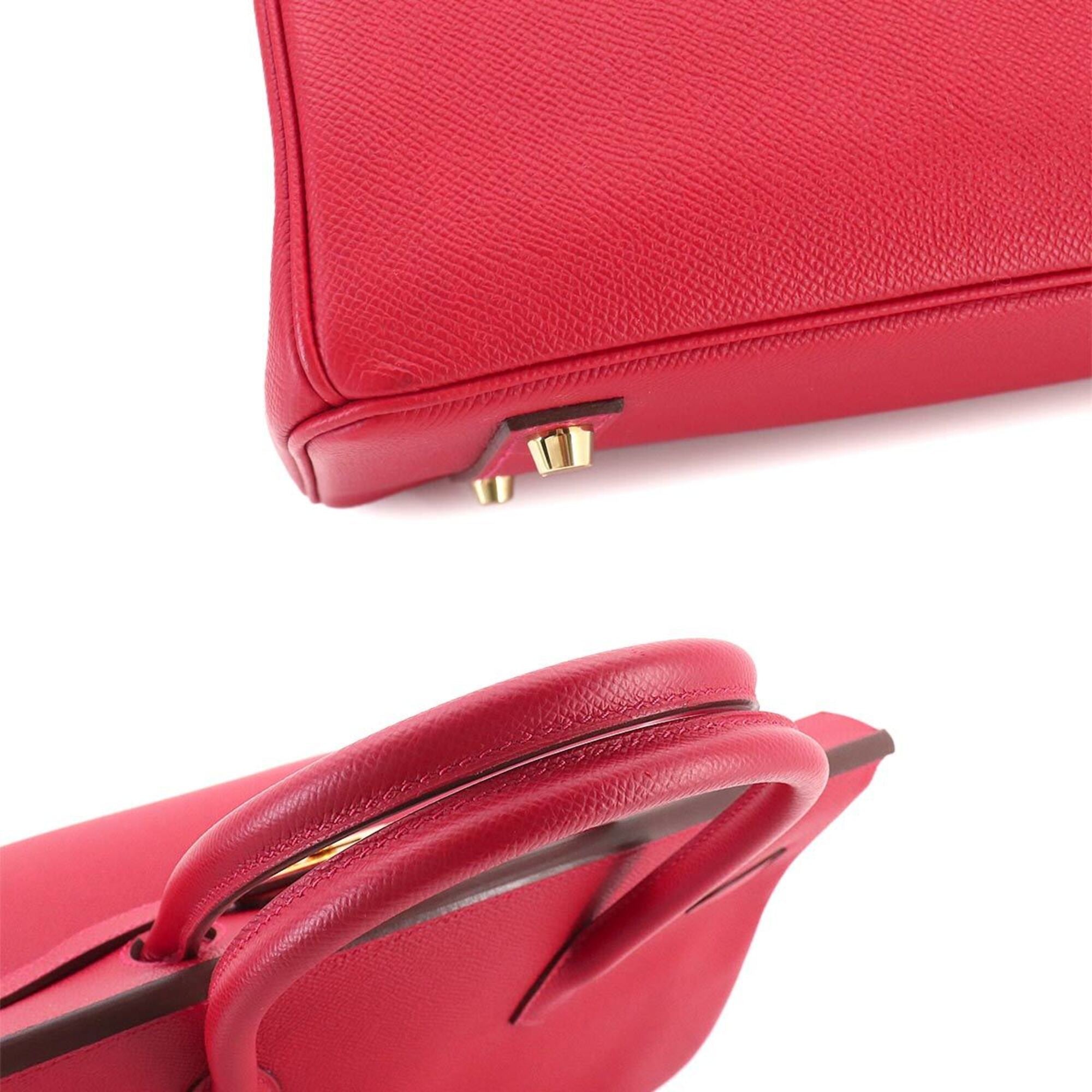 Hermes Rouge Casaque Epsom Leather Handbag (Pre-Owned)