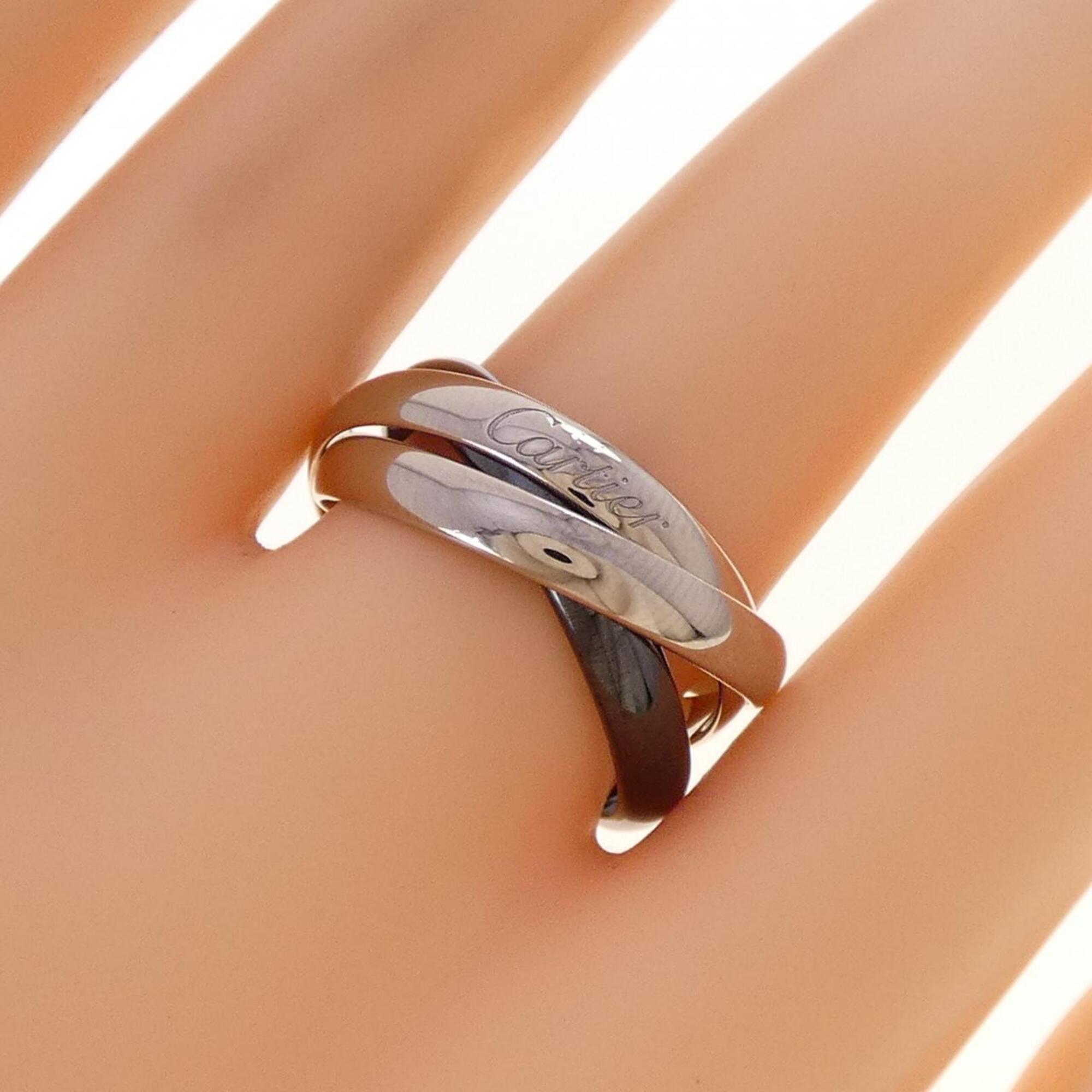 Cartier White Gold Ceramic White Gold Band Ring (Pre-Owned)