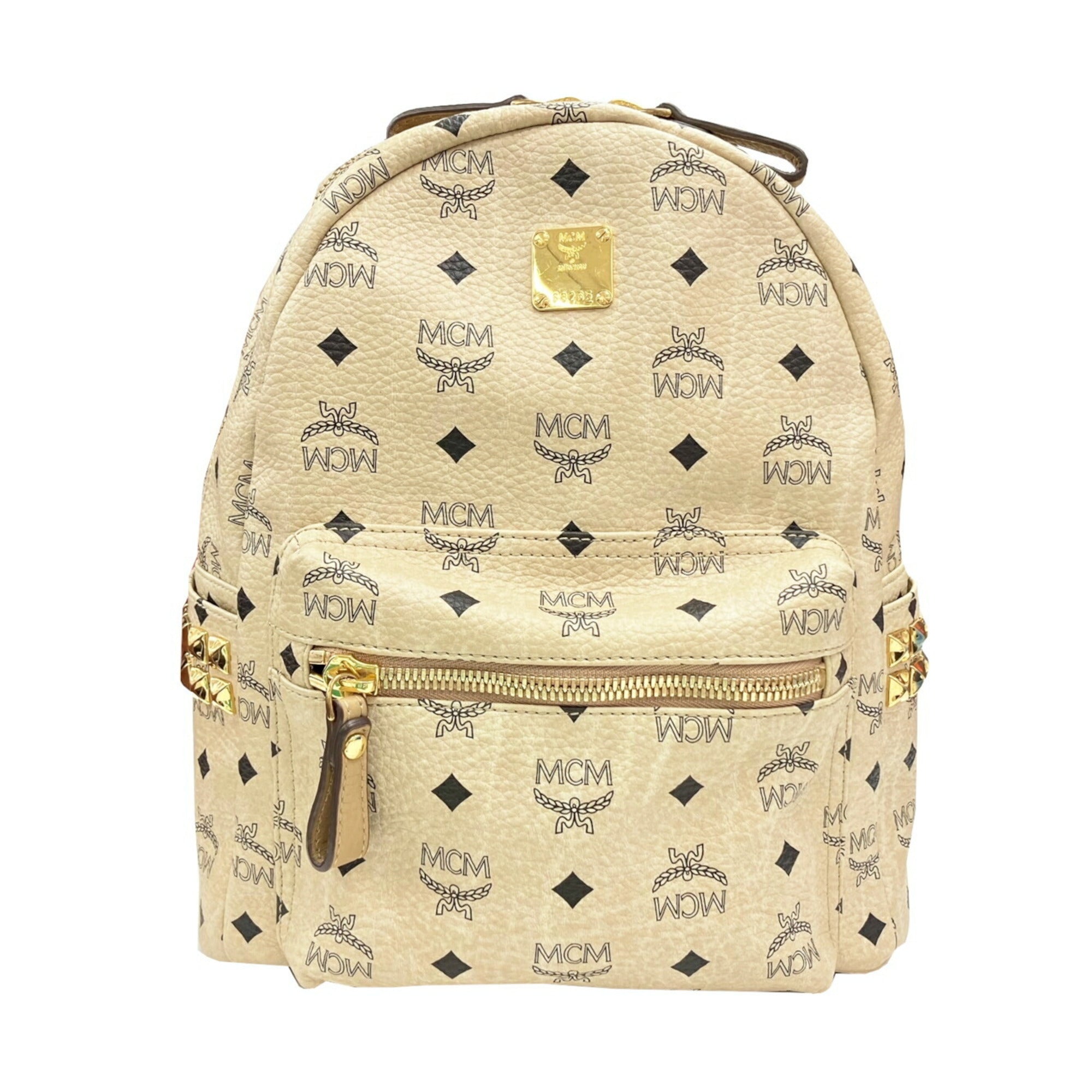 Mcm Beige Leather Backpack (Pre-Owned)