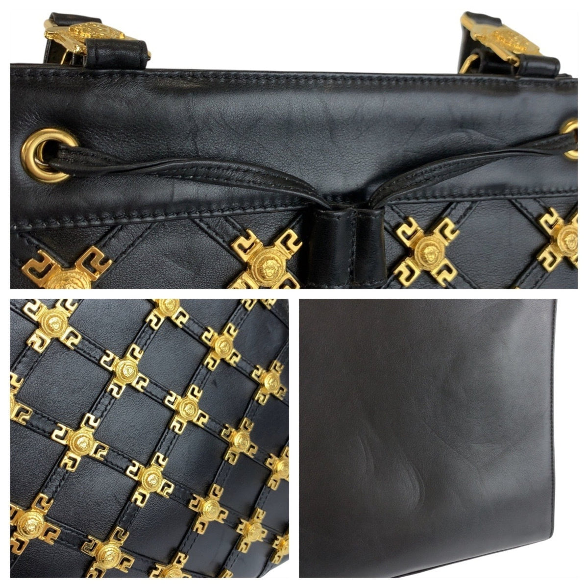 Versace Black Leather Pochette Shoulder Bag (Pre-Owned)