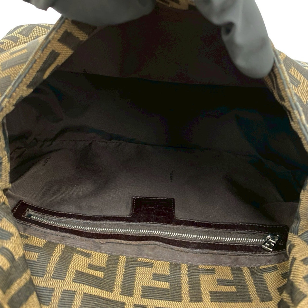 Fendi Brown Canvas Leather Handbag Shoulder Bag (Pre-Owned)