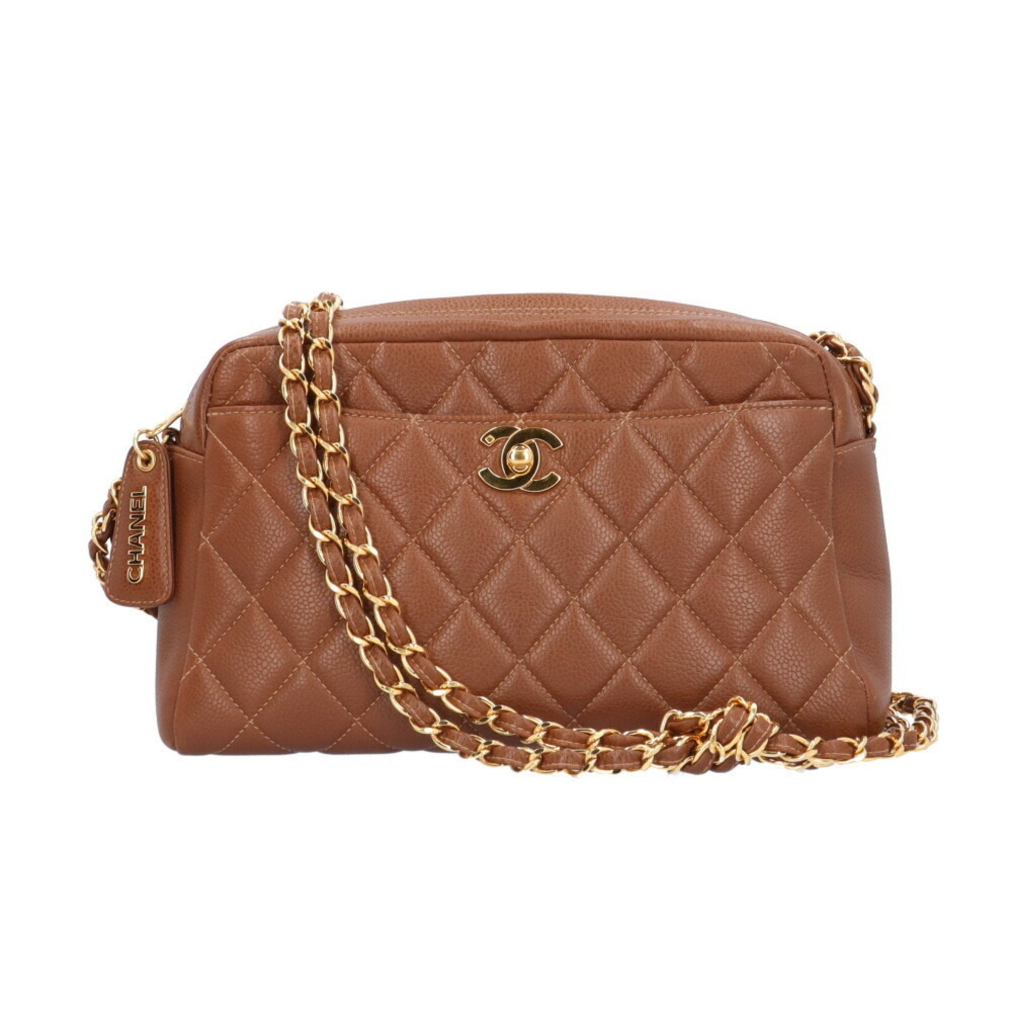 Chanel Brown Leather Shoulder Bag (Pre-Owned)