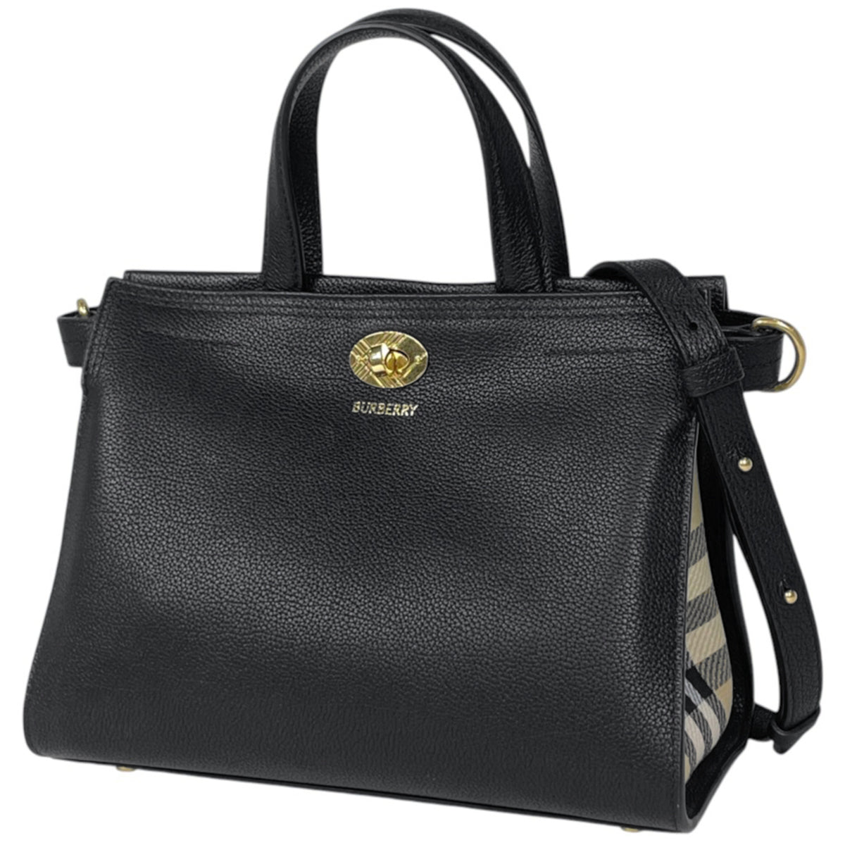 Burberry Black Leather Tote Bag (Pre-Owned)
