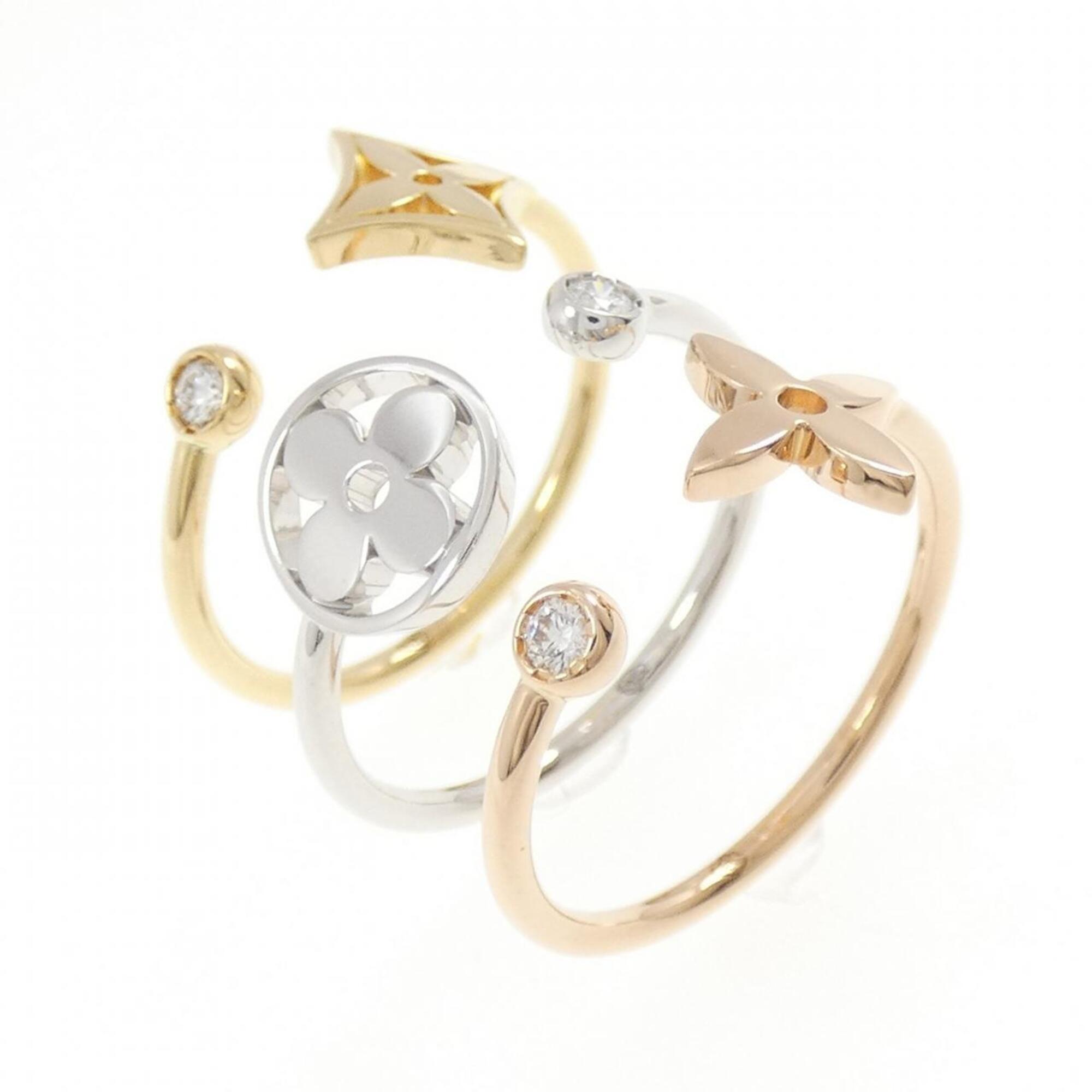 Louis Vuitton Yellow Gold (18K) Pink Gold (18K) White Gold (18K) Band Ring (Pre-Owned)