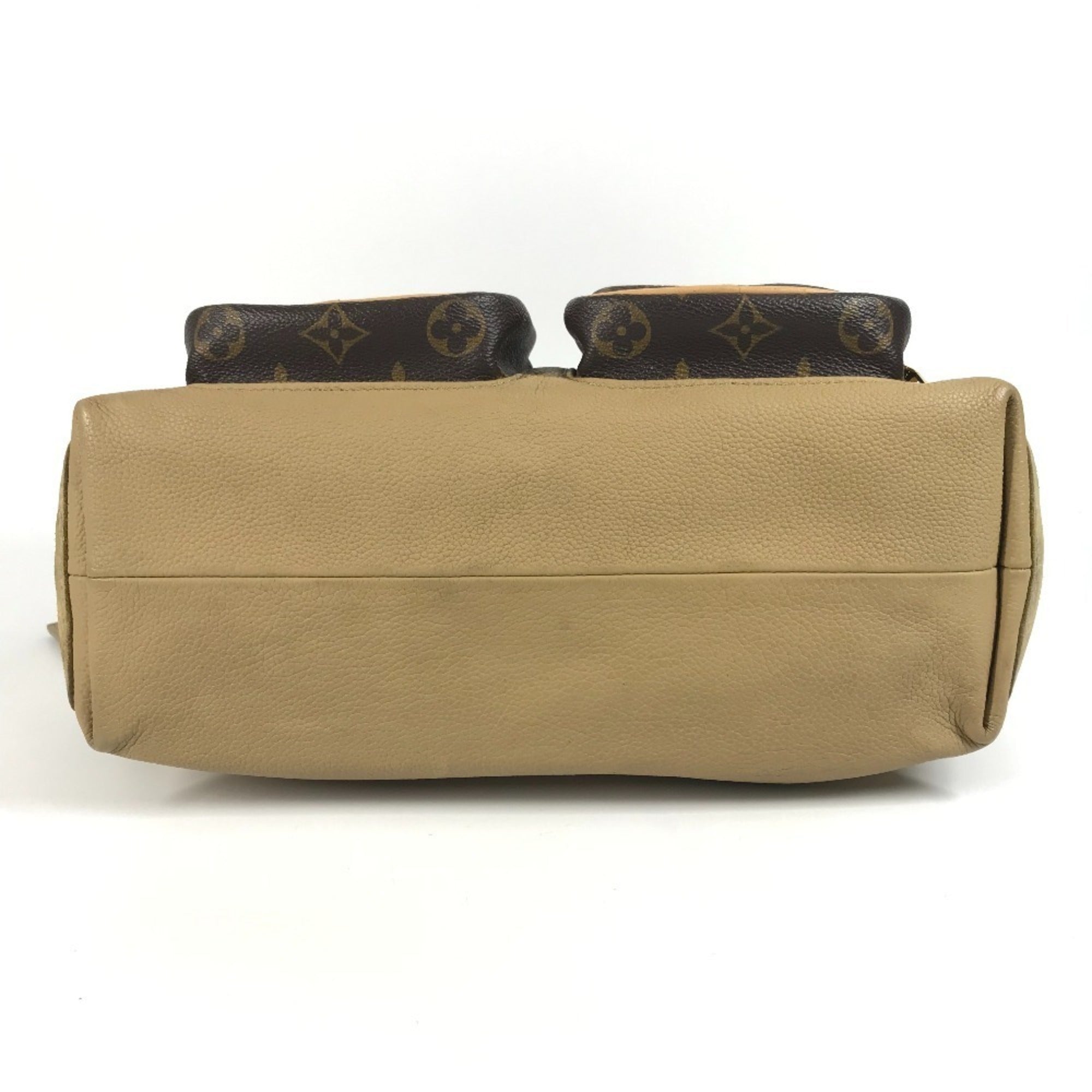 Louis Vuitton Beige Brown Monogram Canvas Leather Shoulder Bag (Pre-Owned)