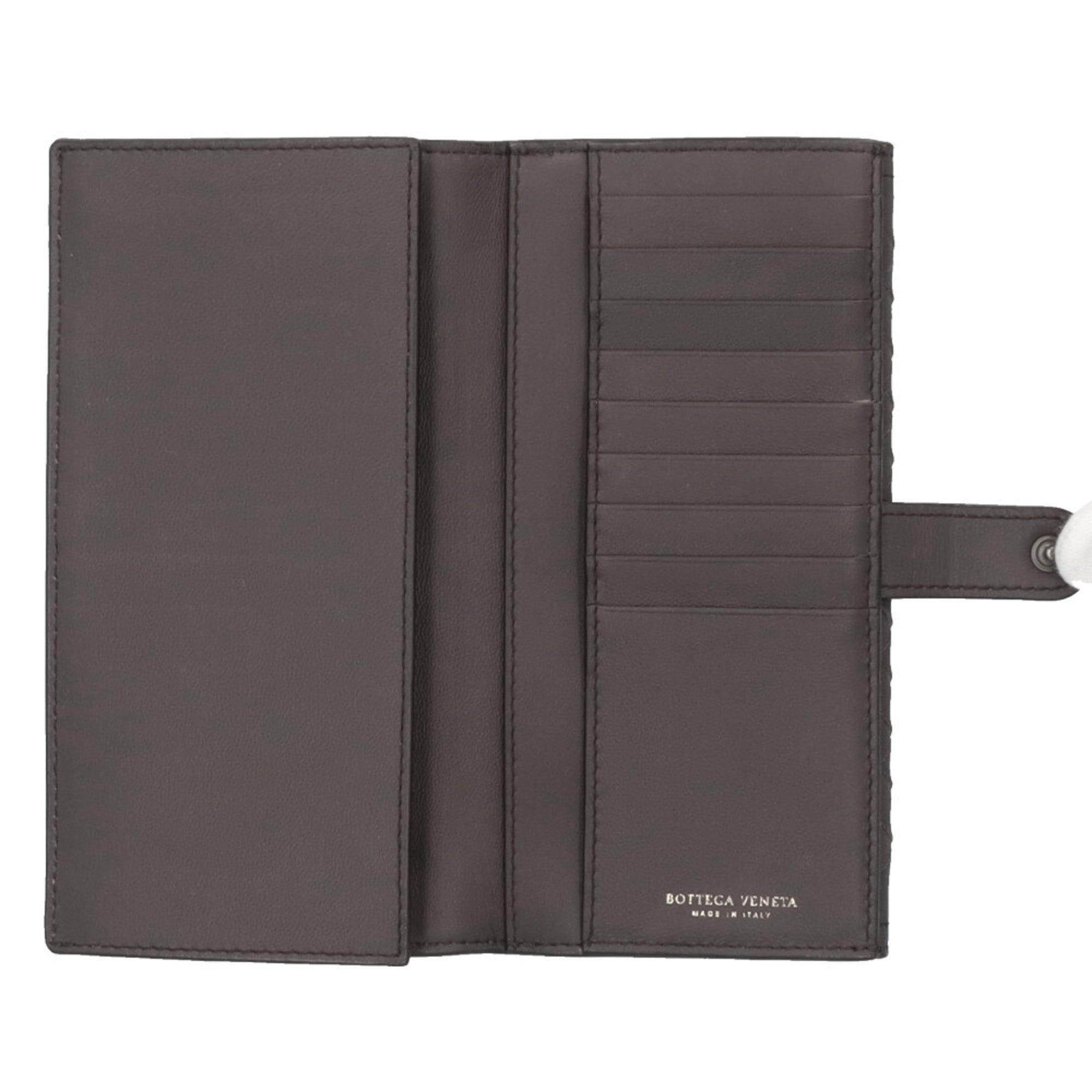 Bottega Veneta Brown Leather Long Wallet (Tri-Fold) (Pre-Owned)