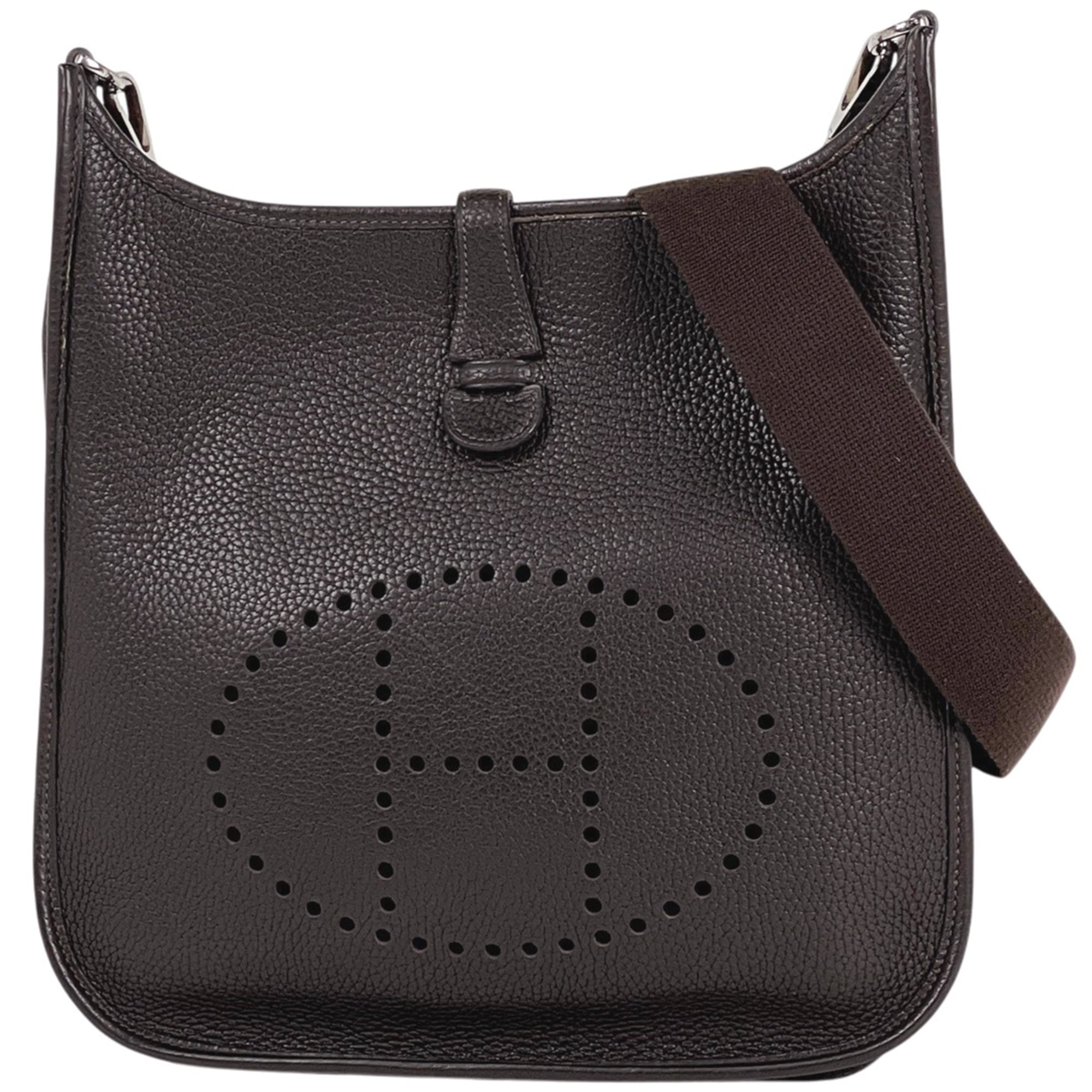 Hermes Evelyne Ebene Taurillon Clemence Leather Shoulder Bag (Pre-Owned)