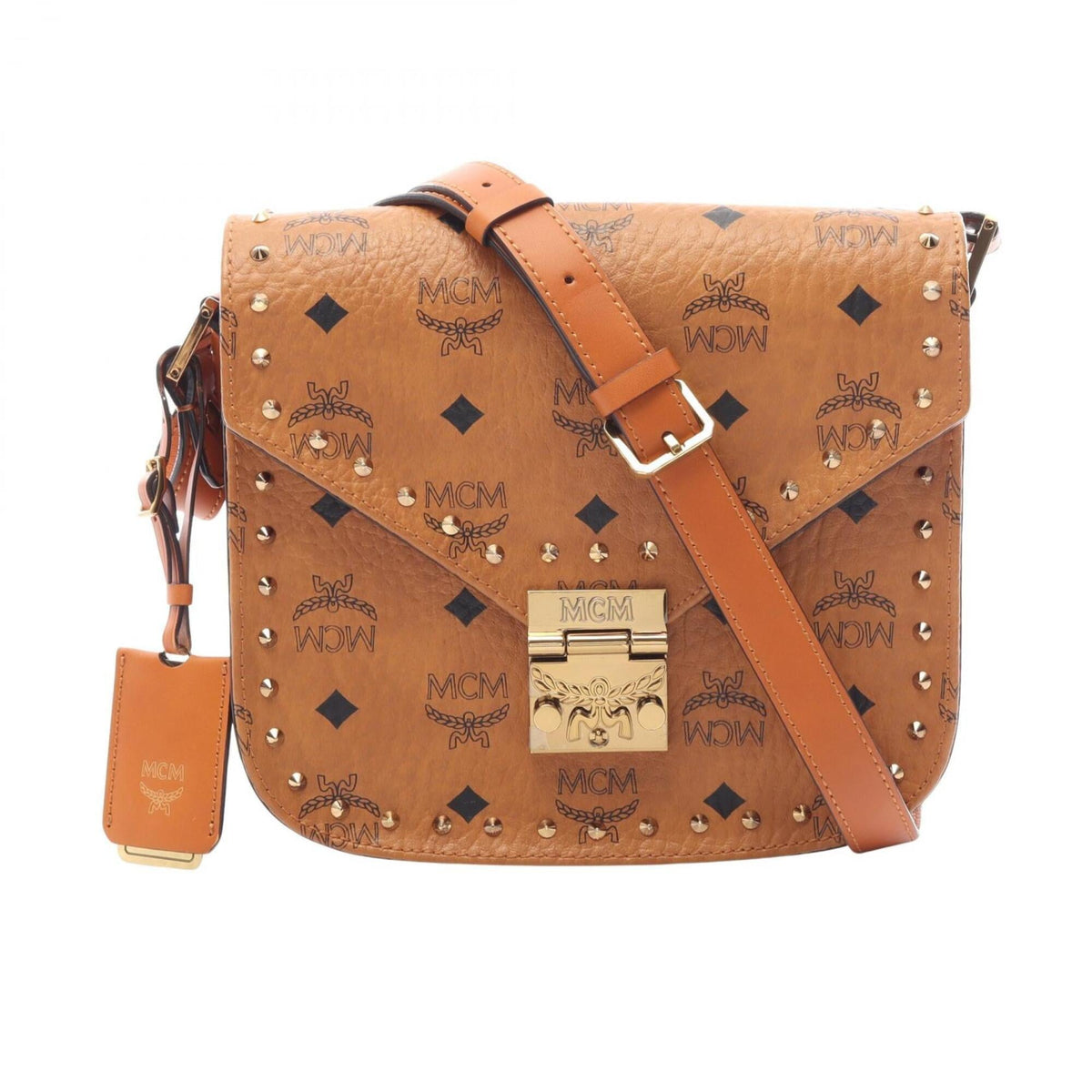 Mcm Brown Coated Canvas Leather Handbag Shoulder Bag (Pre-Owned)