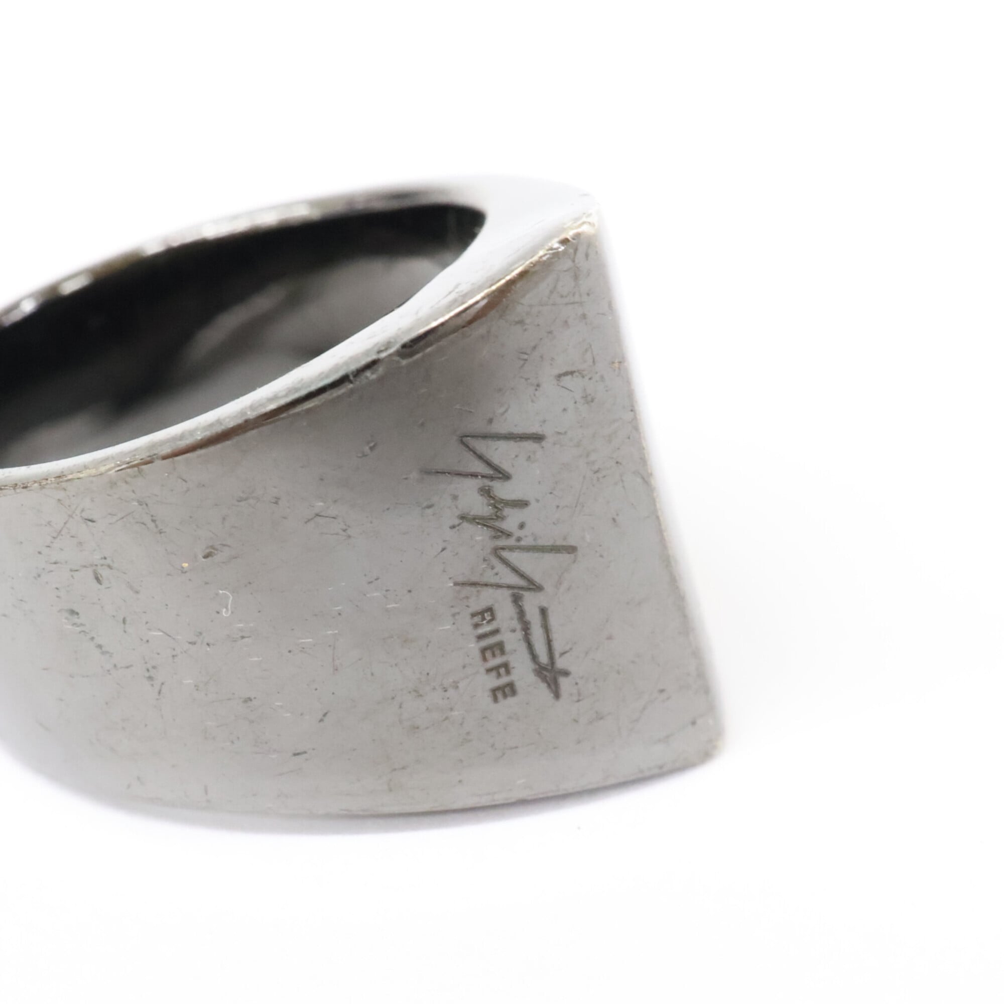 Yohji Yamamoto Black Silver 925 Band Ring (Pre-Owned)