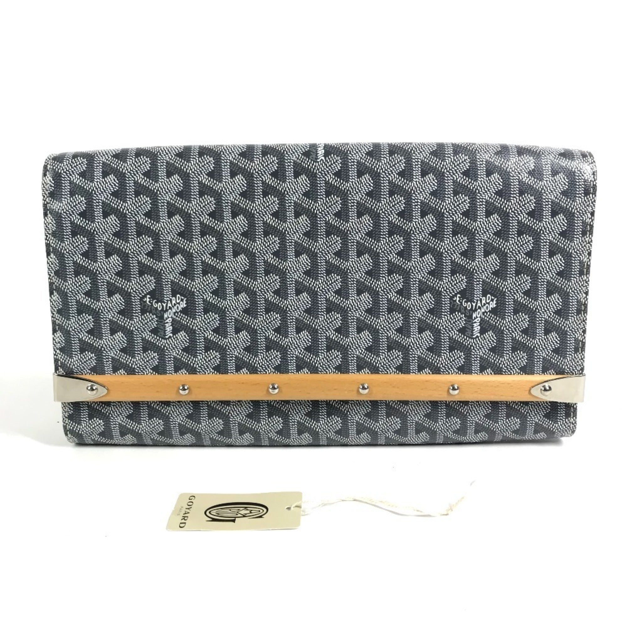 Goyard Gray Pvc Leather Clutch Bag Handbag (Pre-Owned)