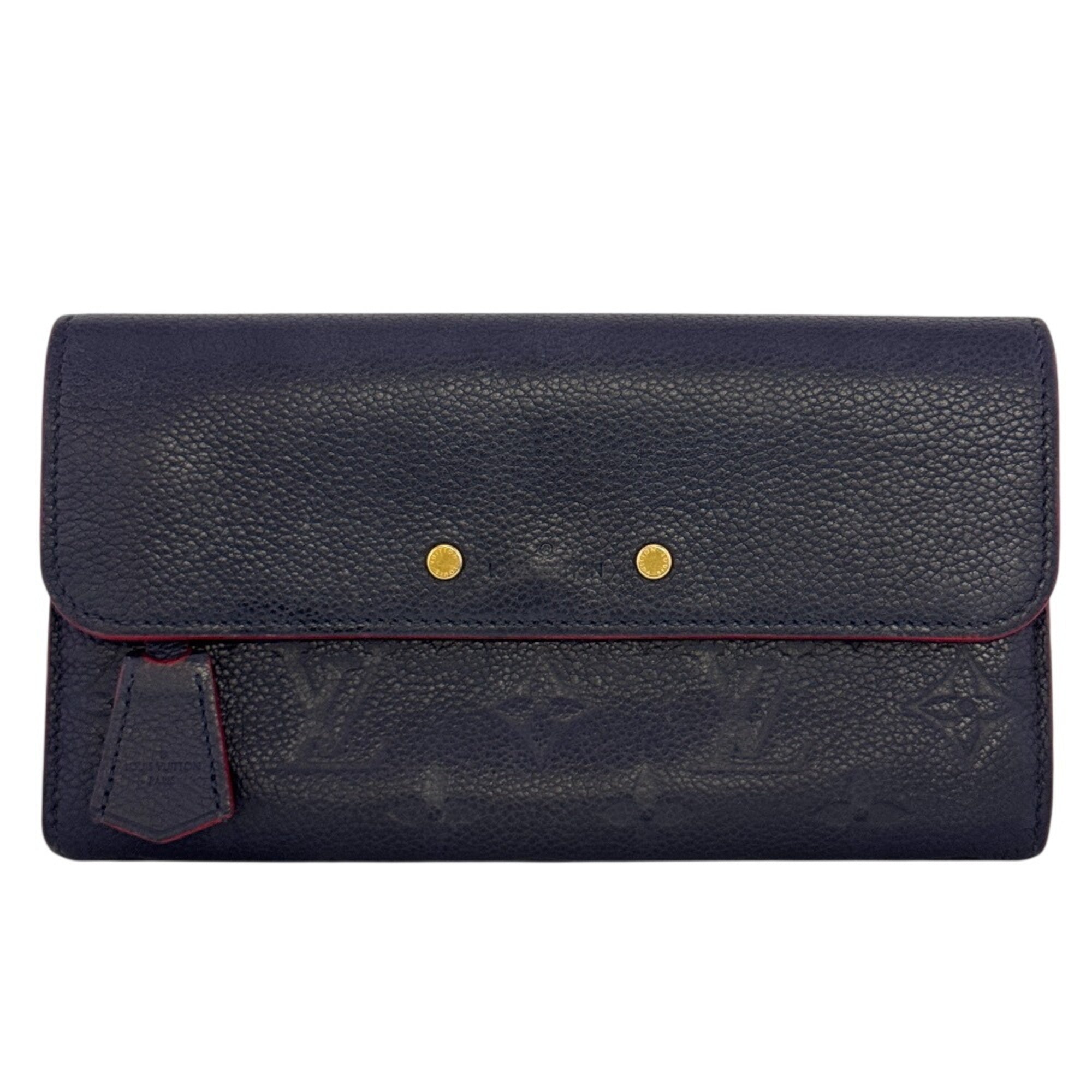 Louis Vuitton Monogram Empreinte Navy Leather Long Wallet (Bi-Fold) (Pre-Owned)