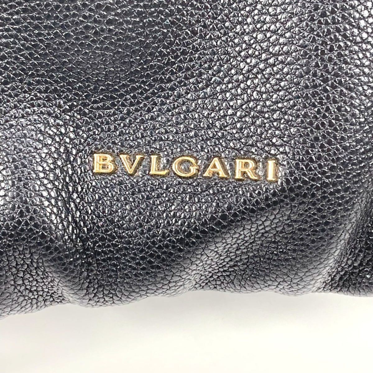 Bvlgari Black Leather Shoulder Bag Tote Bag (Pre-Owned)