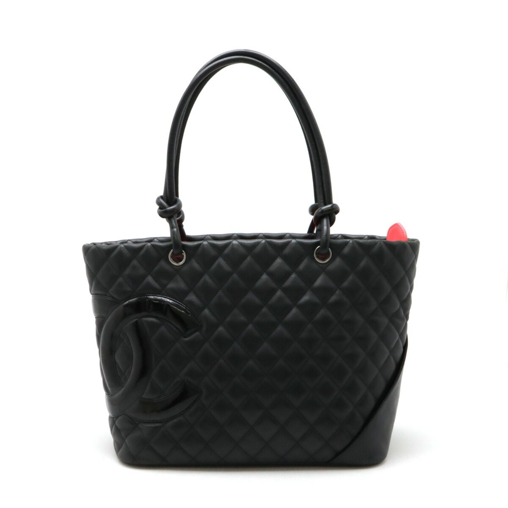 Chanel Black Pink Leather Shoulder Bag Tote Bag (Pre-Owned)