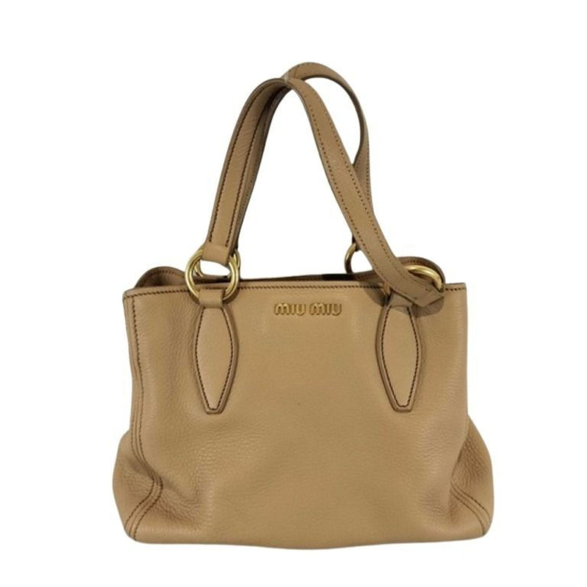 Miu Miu Beige Leather Handbag (Pre-Owned)