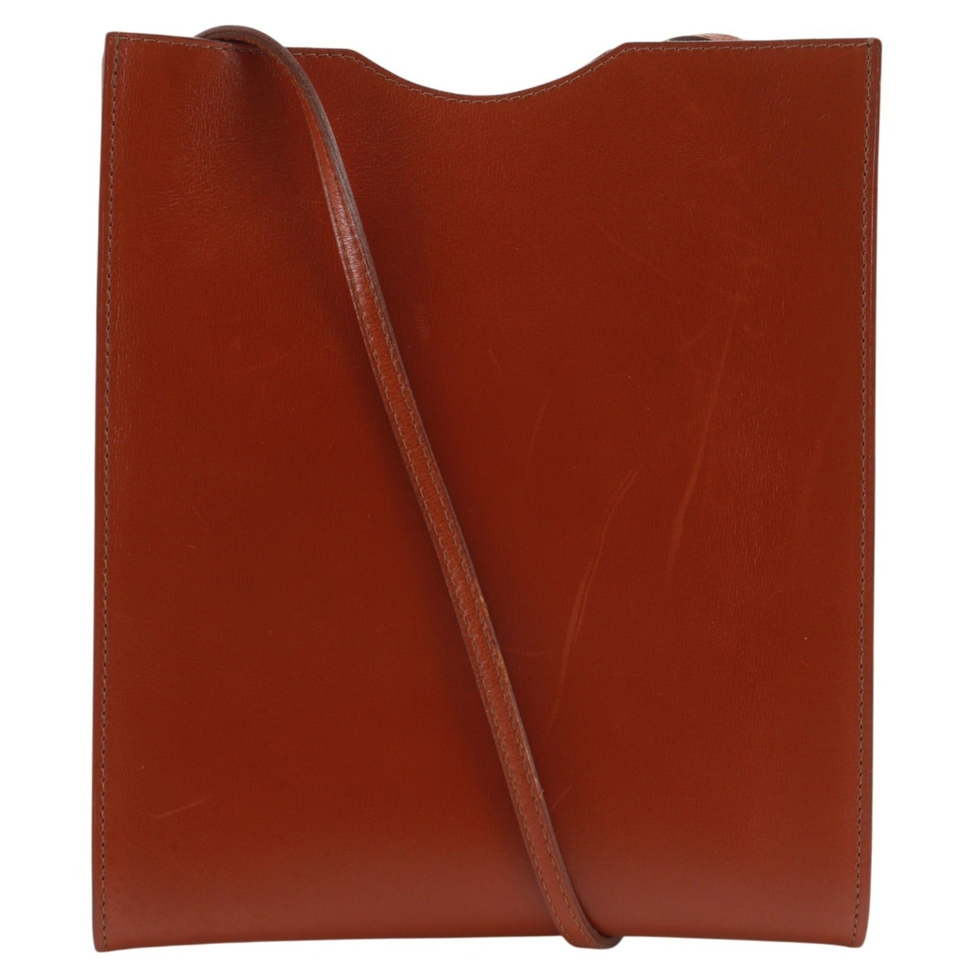 Hermes Brown Red Color Box Calf Leather Shoulder Bag (Pre-Owned)