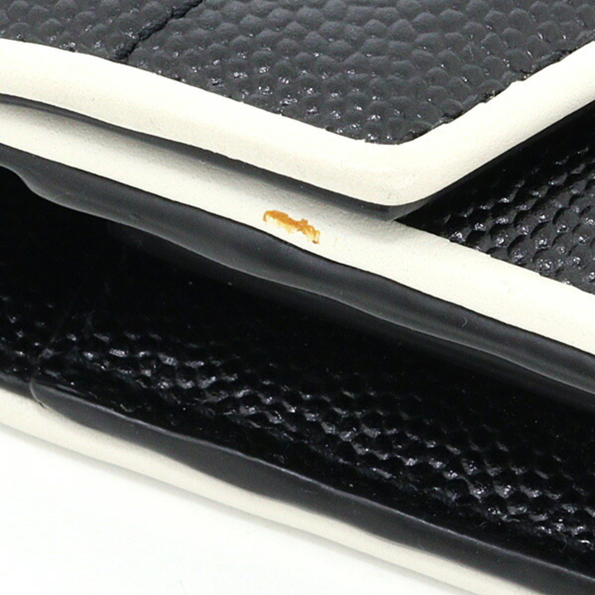 Saint Laurent Black White Leather Long Wallet (Bi-Fold) (Pre-Owned)