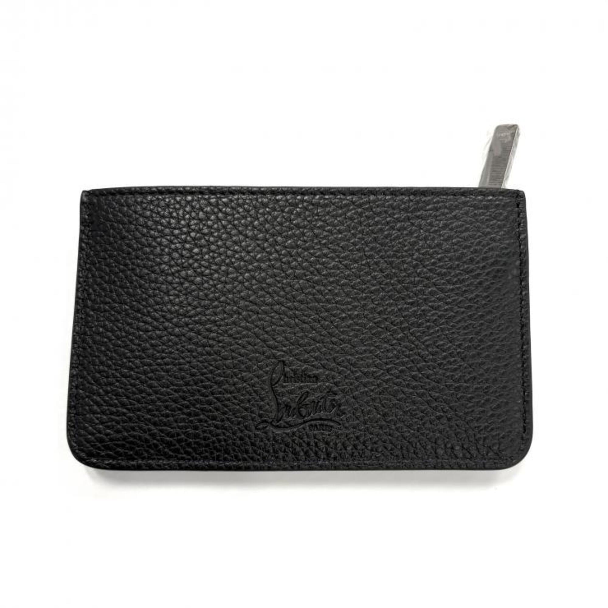 Christian Louboutin Black Red Color Leather Coin Purse/Coin Case (Pre-Owned)