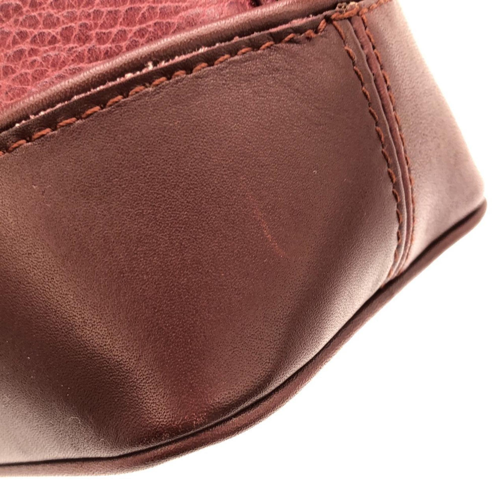 Cartier Bordeaux Leather Shoulder Bag (Pre-Owned)