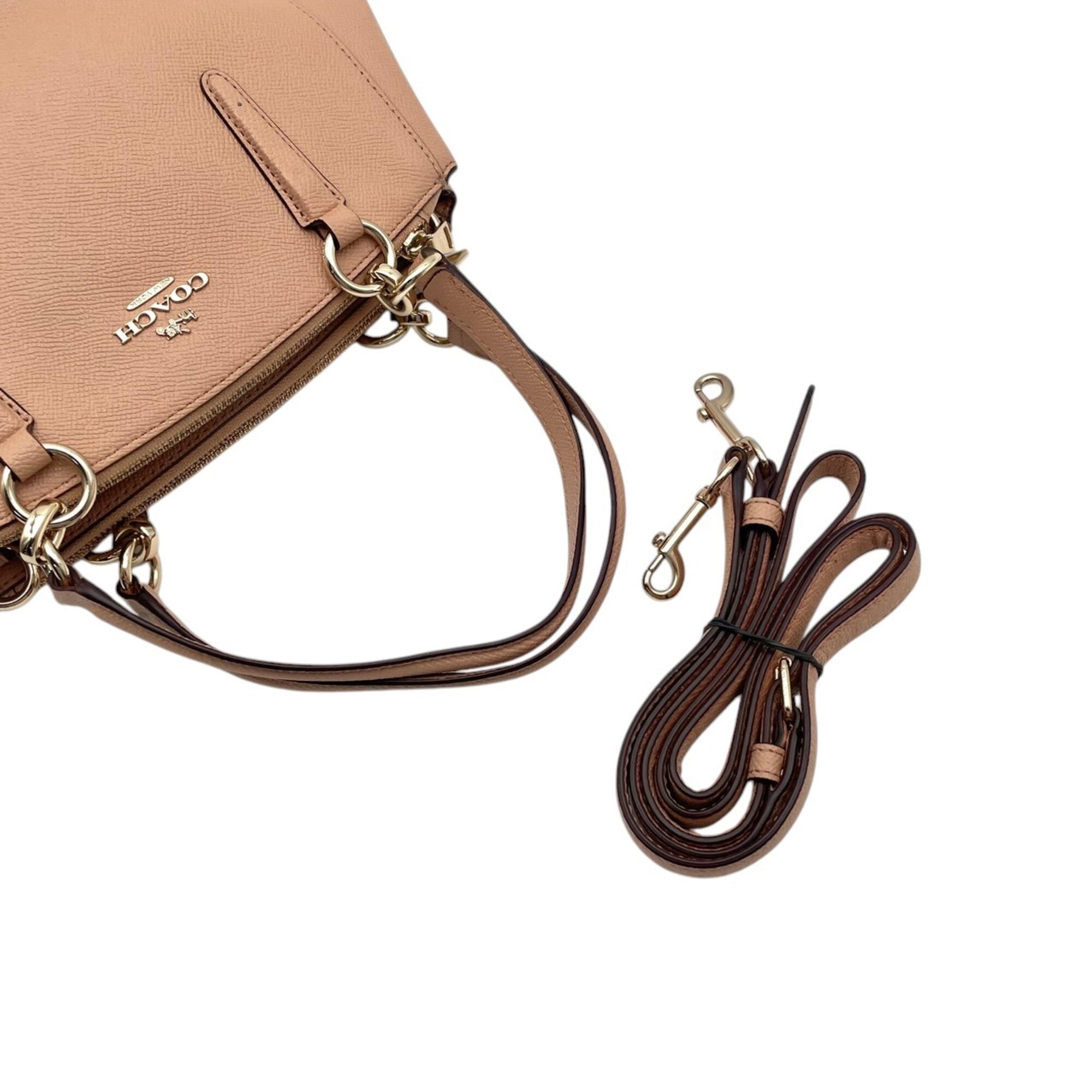 Coach Light Pink Leather Handbag Shoulder Bag (Pre-Owned)