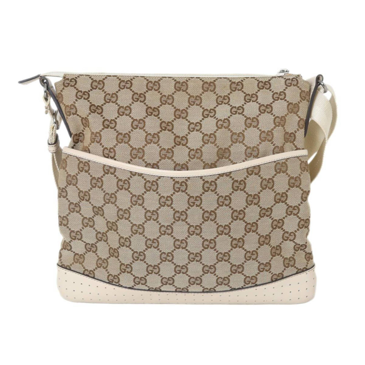 Gucci Gg Canvas Beige Off-White Gg Canvas Shoulder Bag (Pre-Owned)
